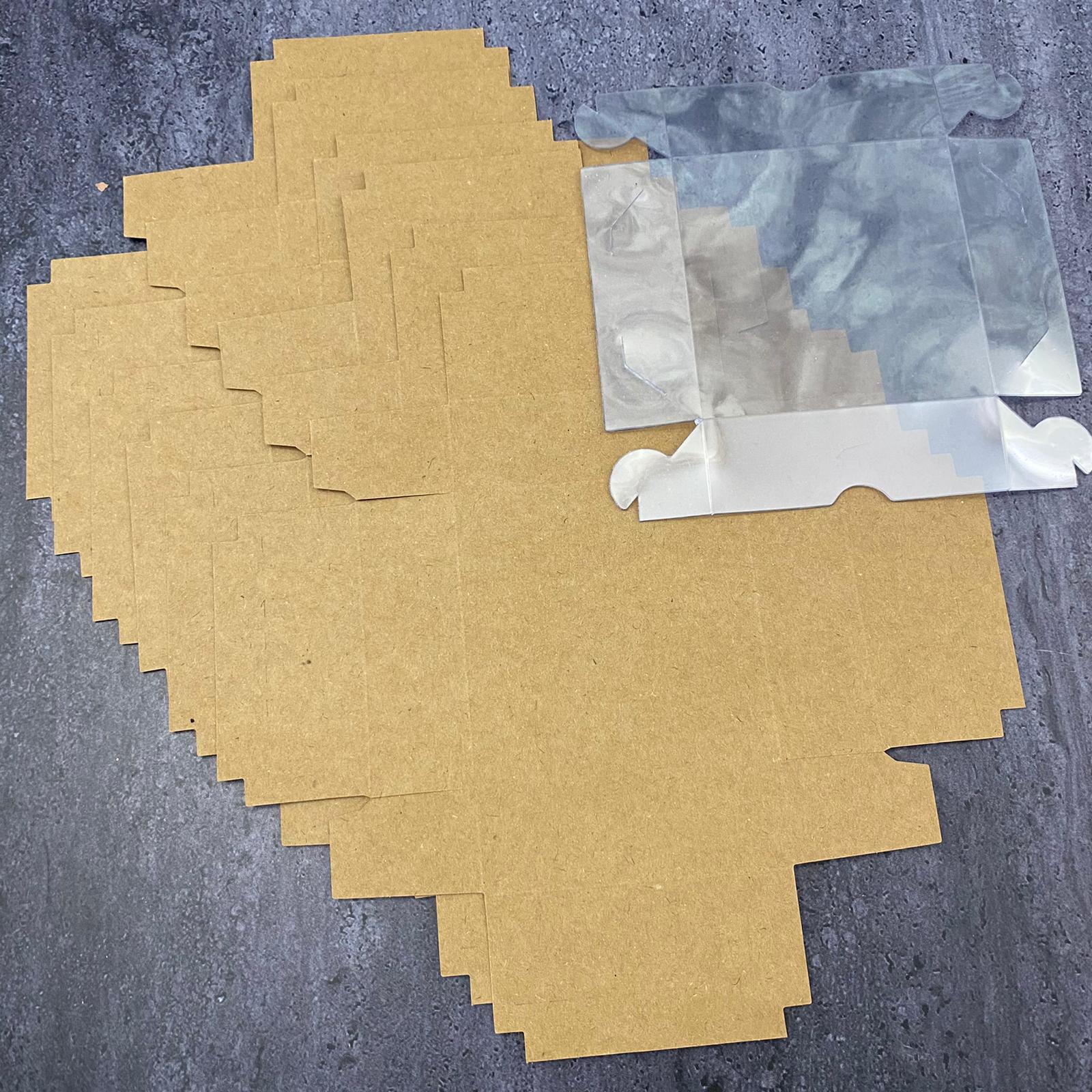 9x9x3 cm Cardboard Box with Clear Lid