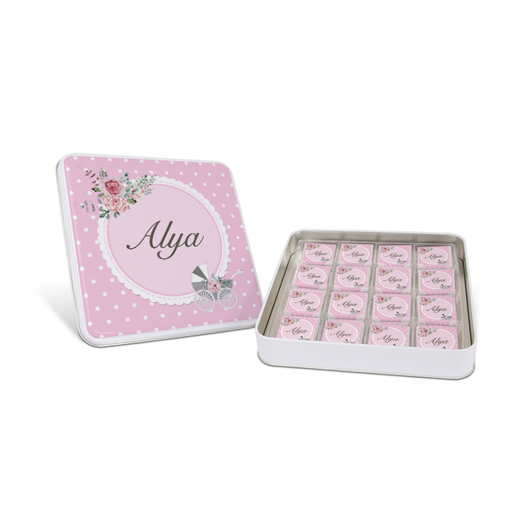 Girl Baby Chocolate - (Metal Box, 48 Chocolates)