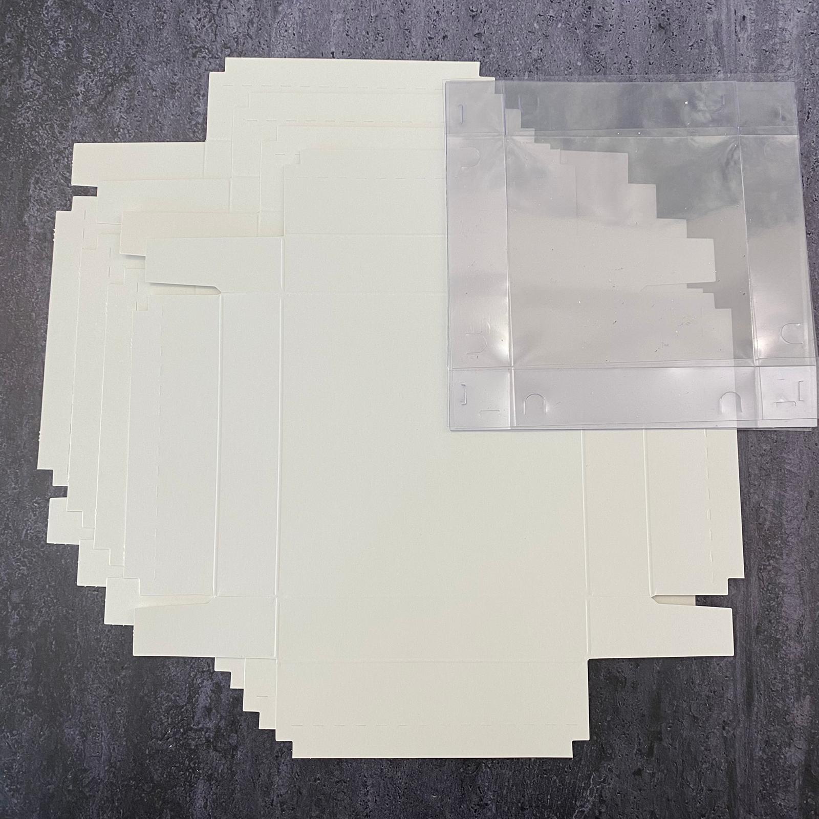 15x15x3 cm Cardboard Box with Clear Lid