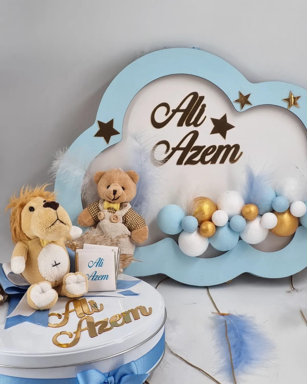 Baby Door Sign ( with Led + Balloon Decor ) and Chocolate Box