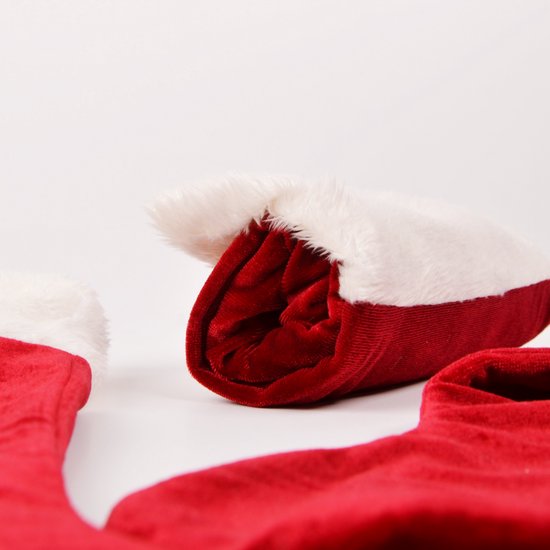 Calza rossa per la decorazione dell'albero di Natale