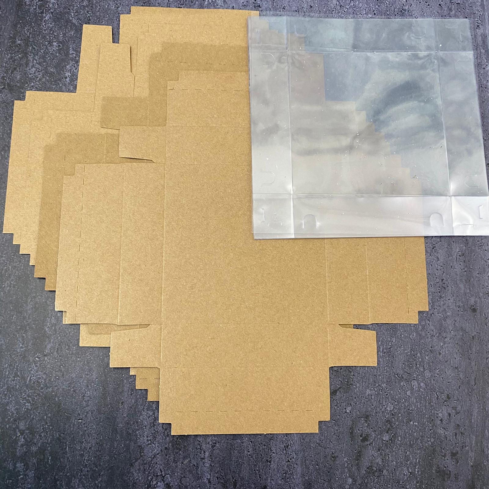 12x12x3 cm Cardboard Box with Clear Lid