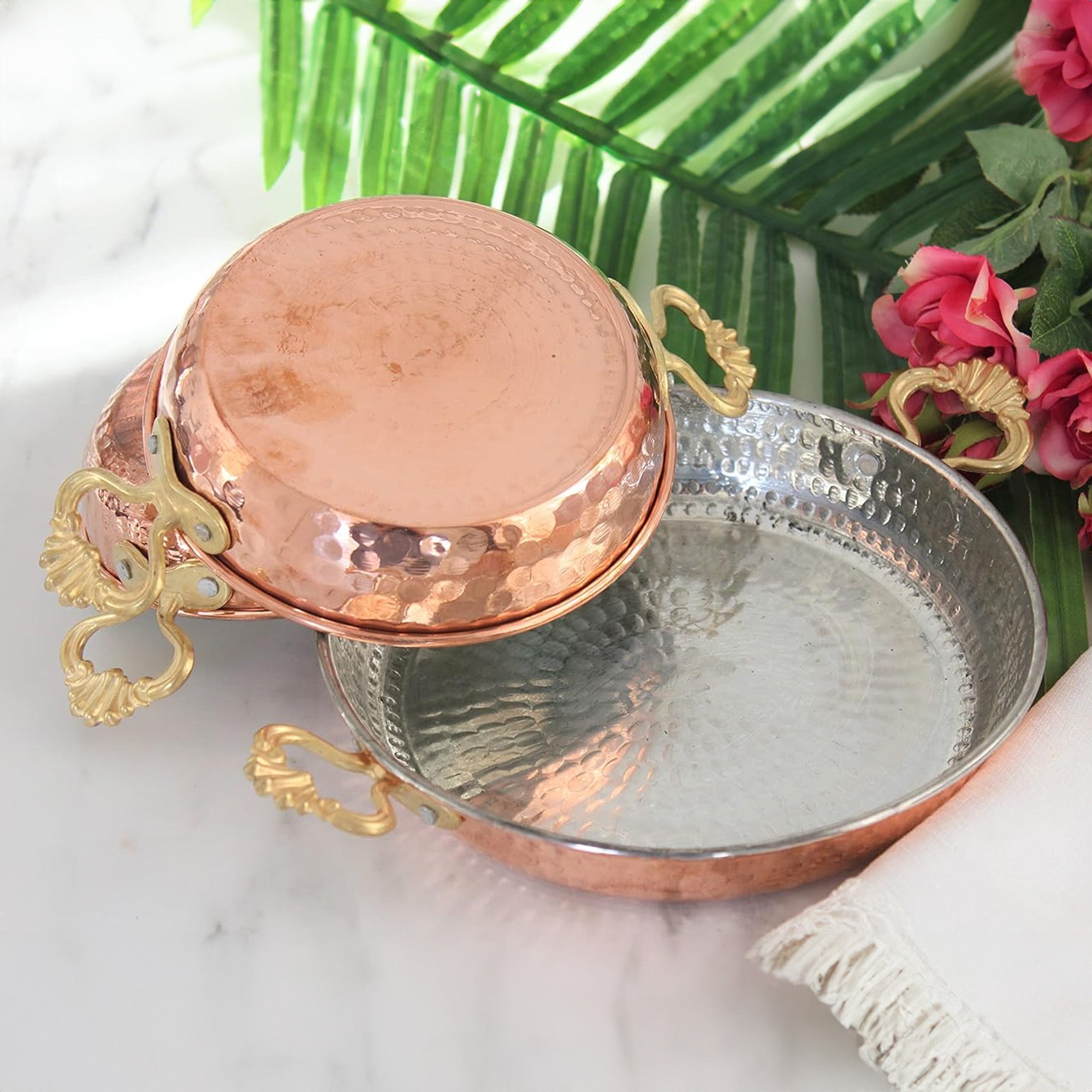 3 pieces Turkish Copper 14-16-18 cm SET