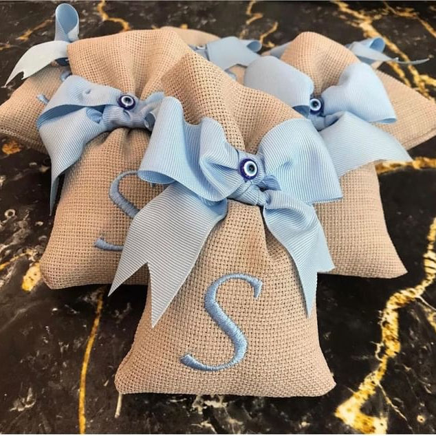 Bustine di lavanda personalizzate ricamate per ragazzo (10 pz)