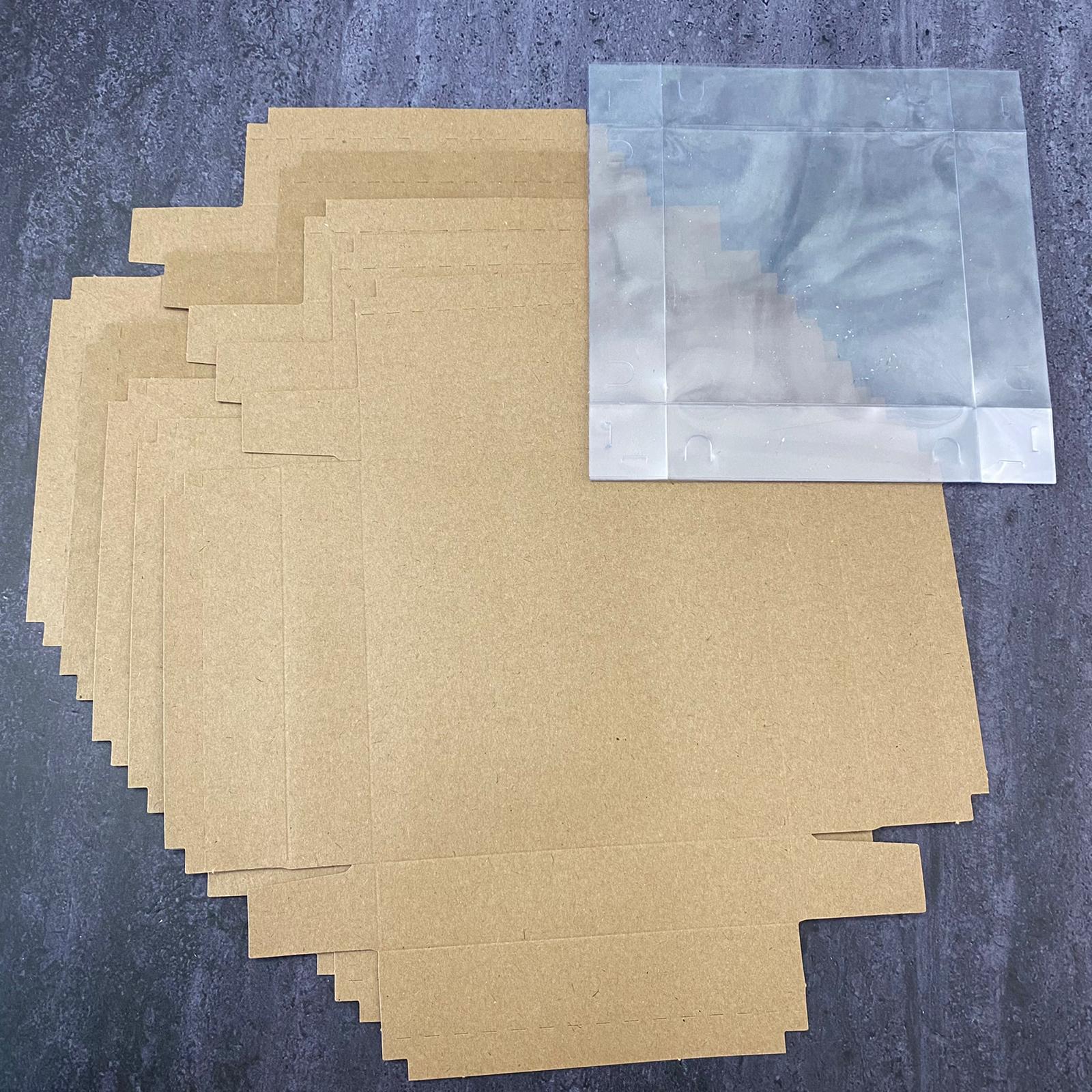 15x15x3 cm Cardboard Box with Clear Lid