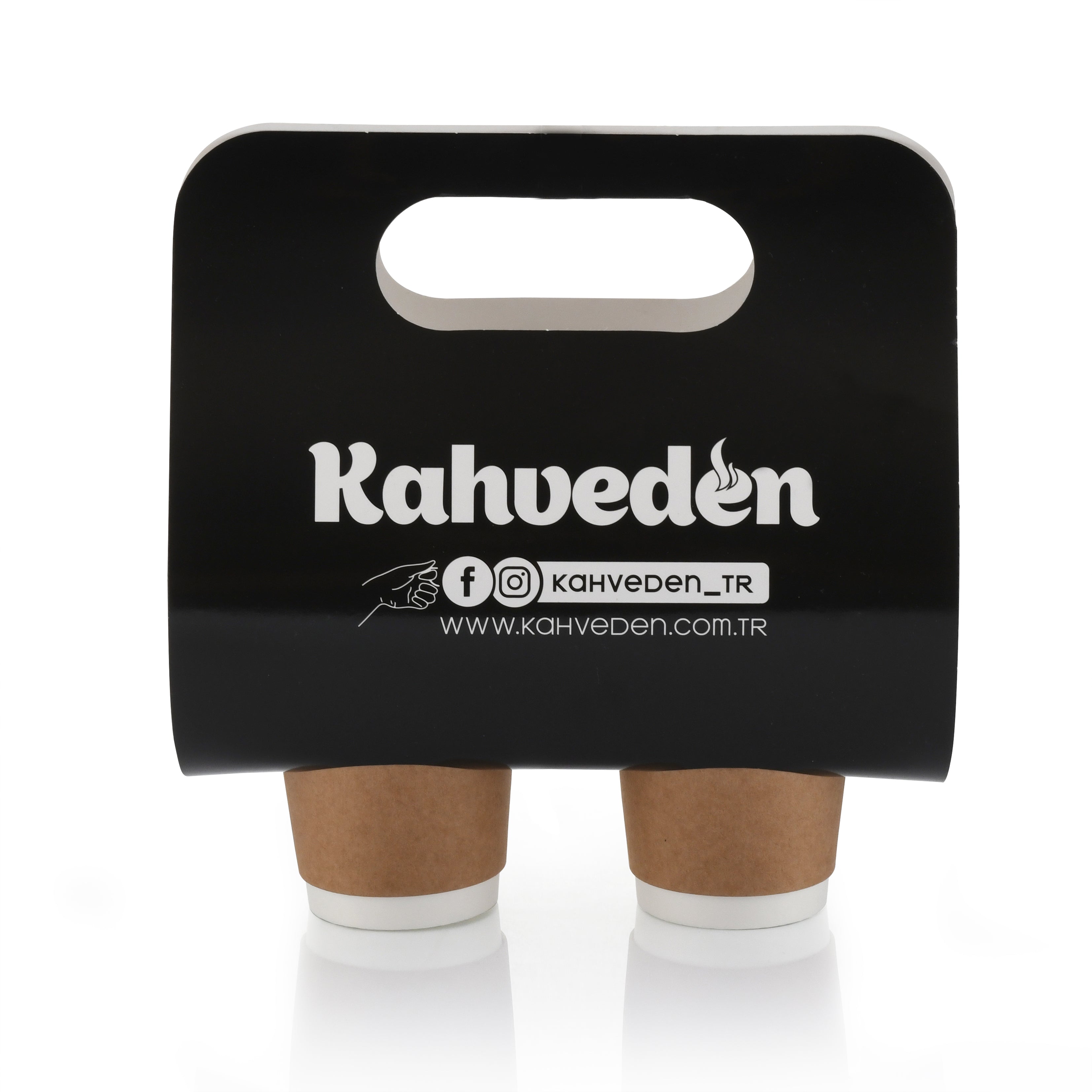 Custom Printed 2-Cup Carrier Bag | Disposable Beverage Carry Holder | Logo Printed Drink Carrier
