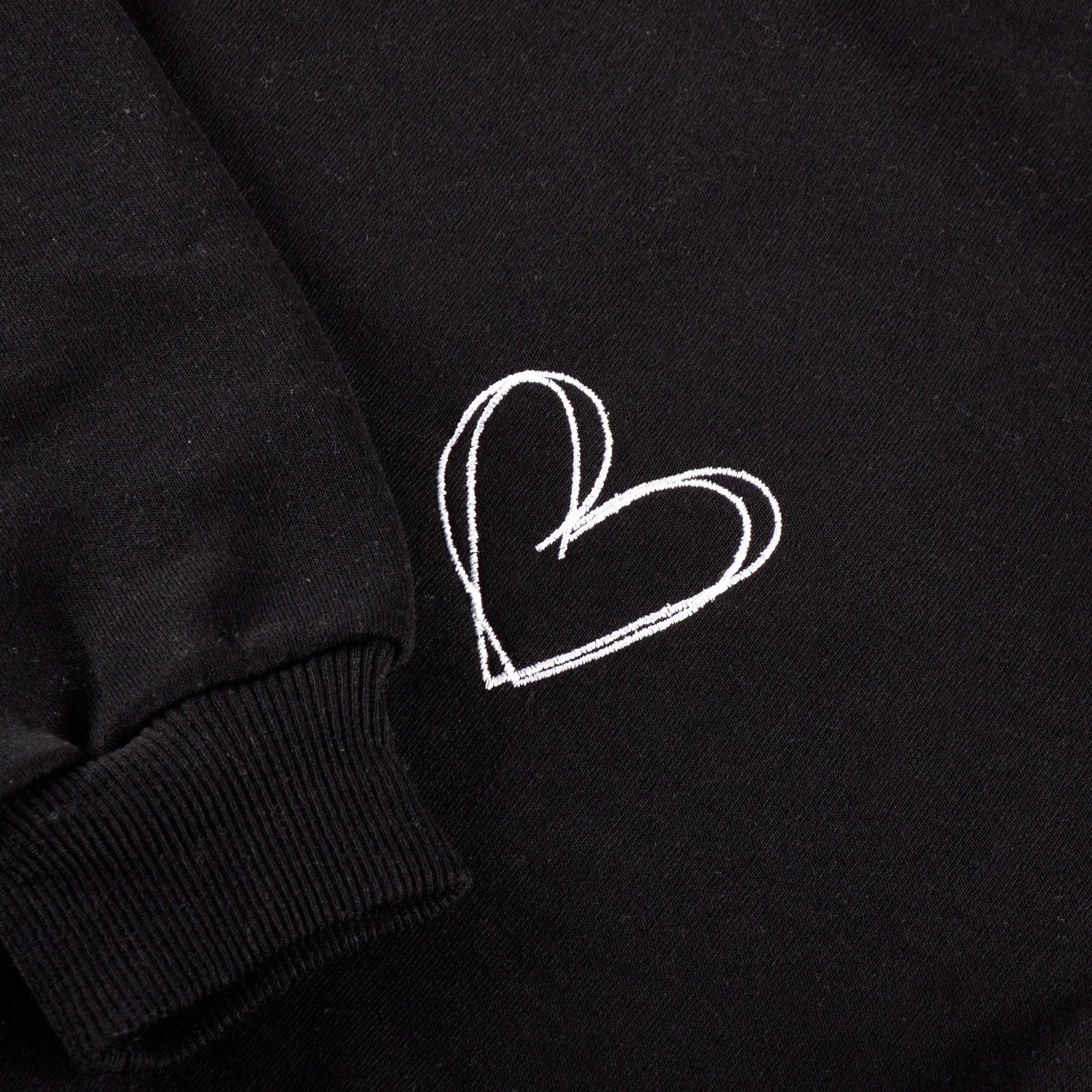 Heart Embroidered Sweatshirt | Cute Heart Sweatshirt