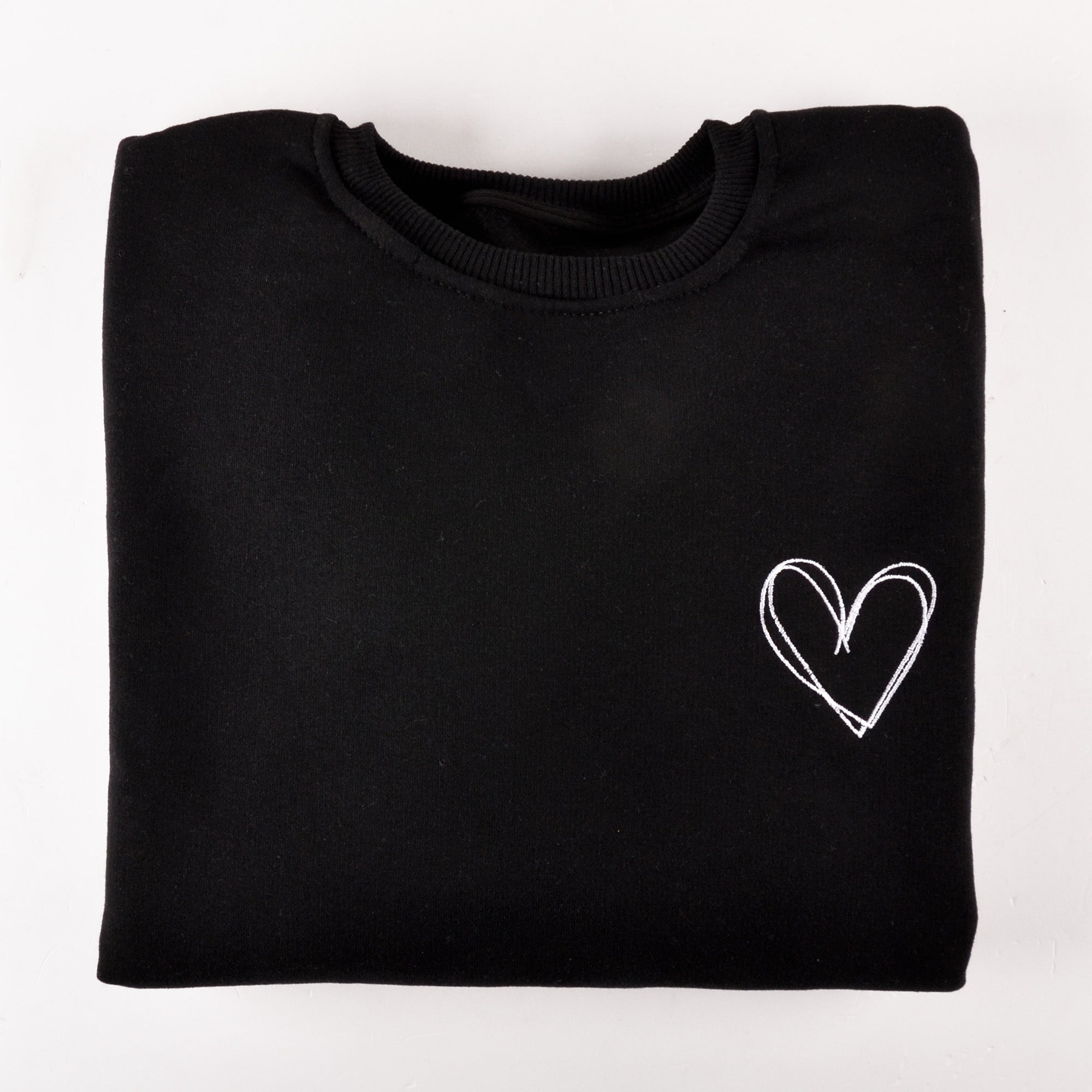 Heart Embroidered Sweatshirt | Cute Heart Sweatshirt