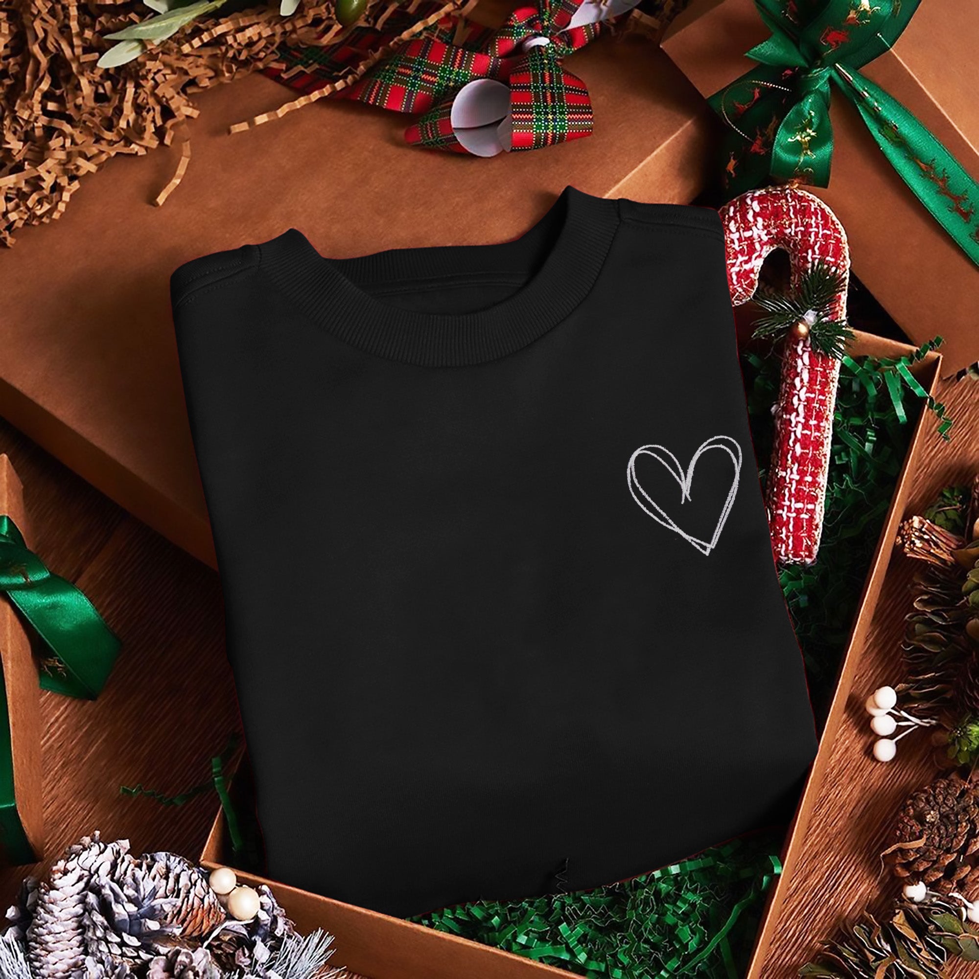 Heart Embroidered Sweatshirt | Cute Heart Sweatshirt