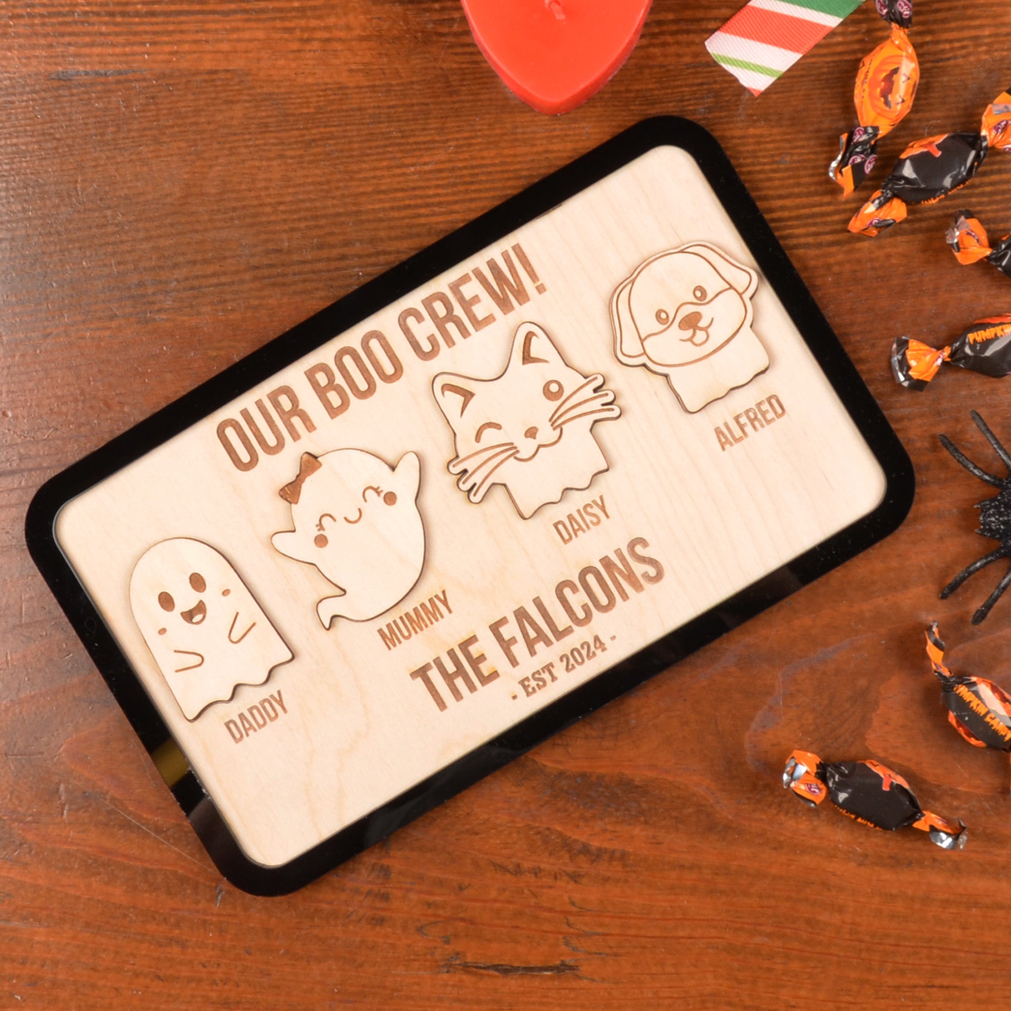 Personalized Halloween "Our Boo Crew" Sign