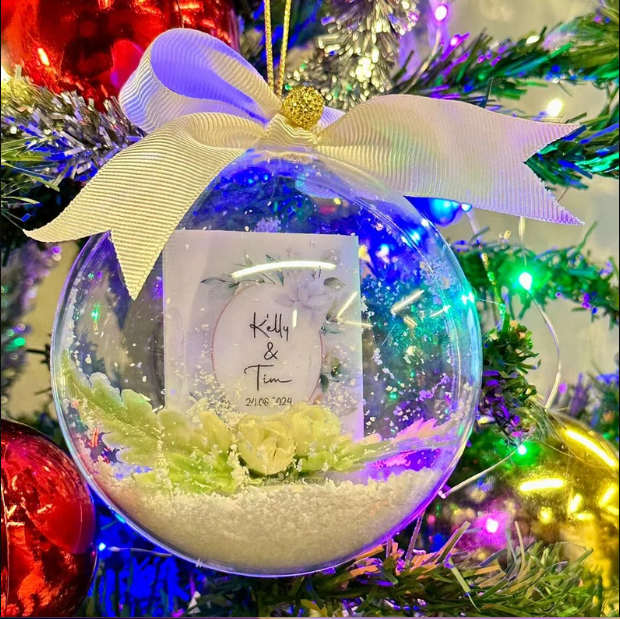 Ornamento personalizzato per invito a nozze, ornamento per matrimonio, calendario, regalo di anniversario, il nostro primo Natale