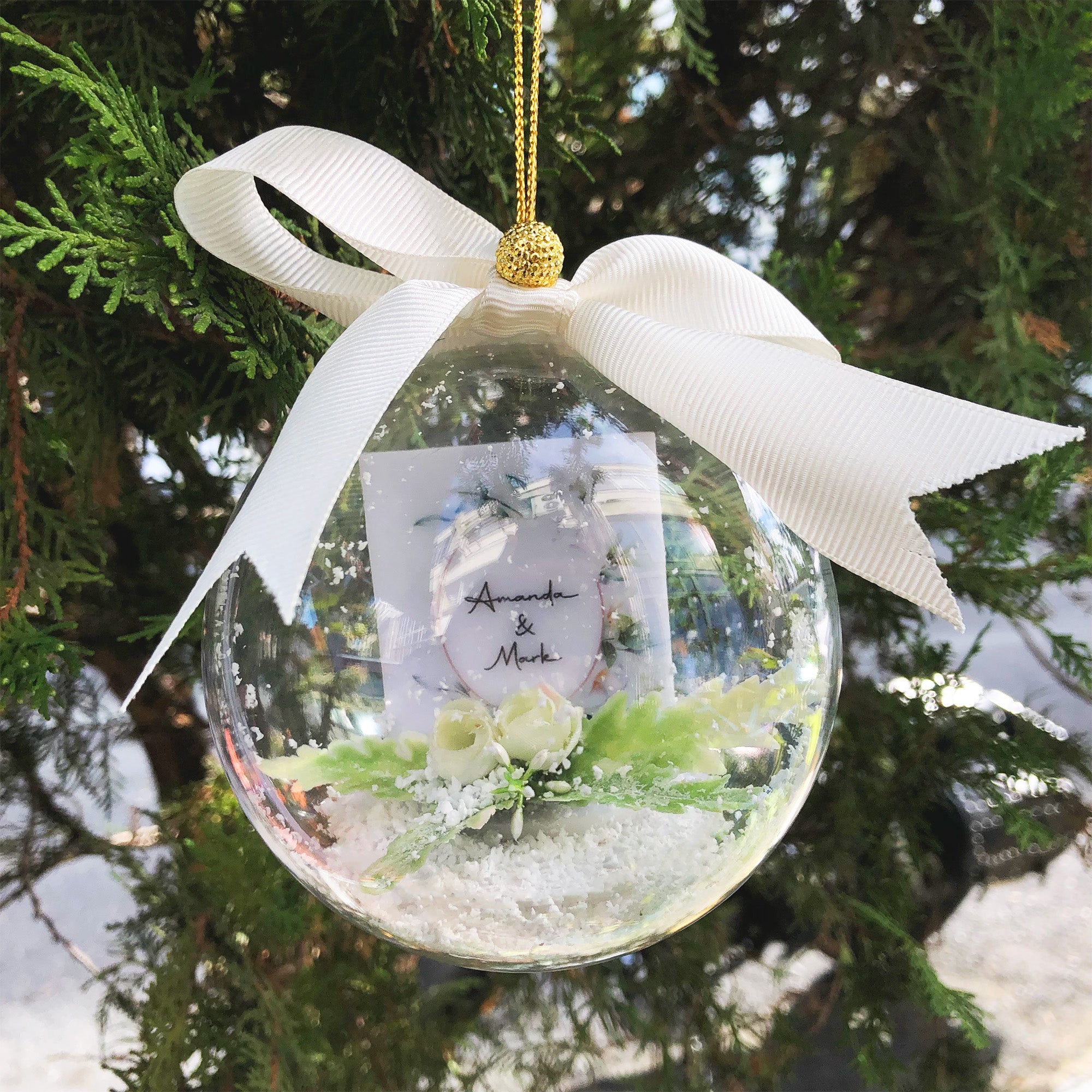 Ornamento personalizzato per invito a nozze, ornamento per matrimonio, calendario, regalo di anniversario, il nostro primo Natale