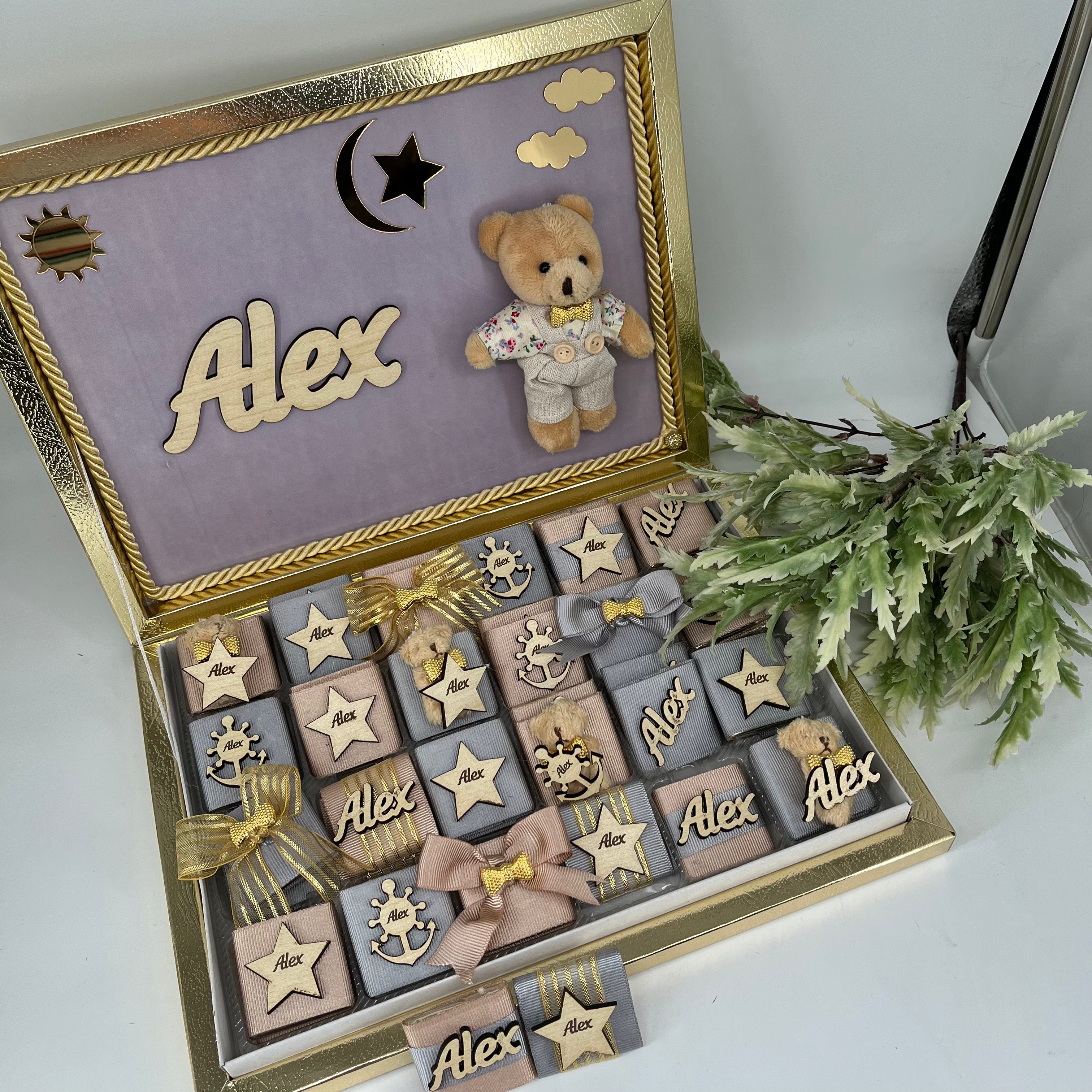 Boy & Girl Fancy Wood Box ( 48 pcs )