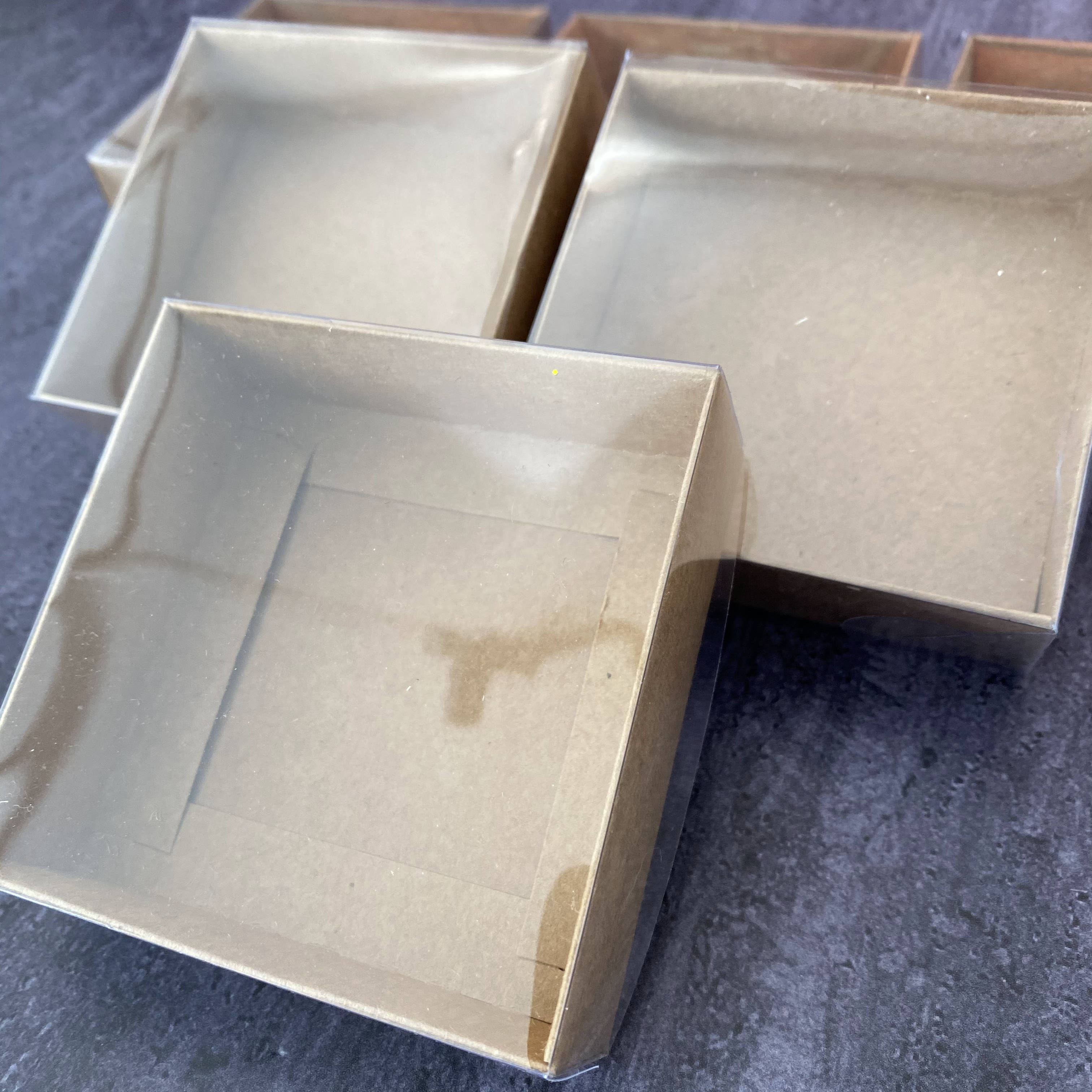 9x9x3 cm Cardboard Box with Clear Lid