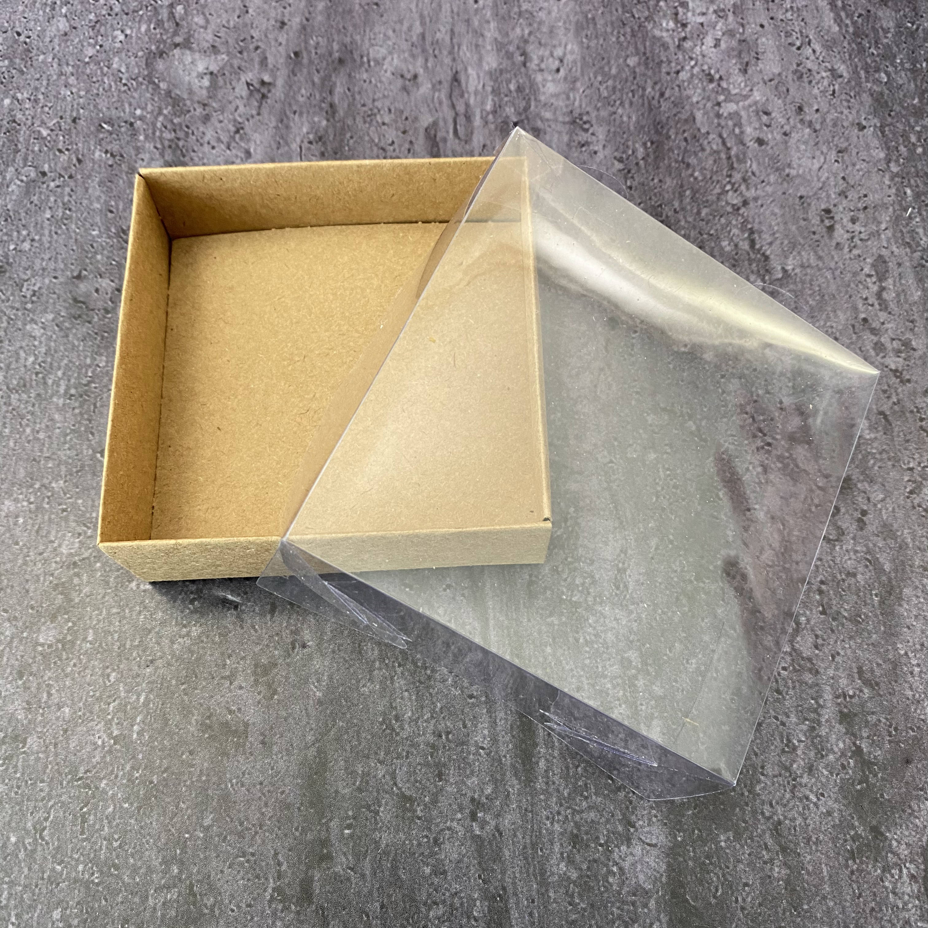 9x9x3 cm Cardboard Box with Clear Lid