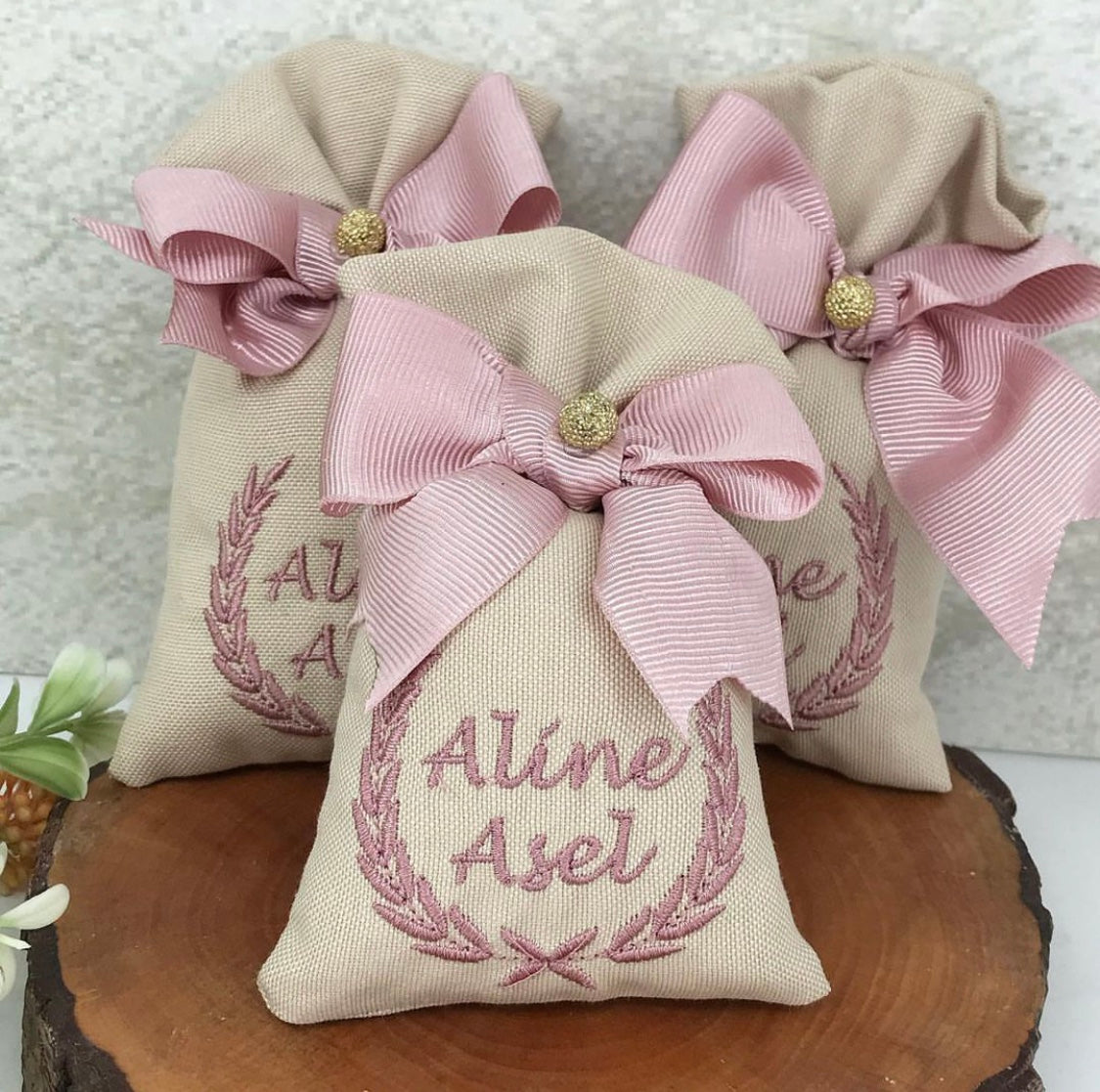 Personalized Girl Embroidered Lavender Sachets ( 10 pcs )