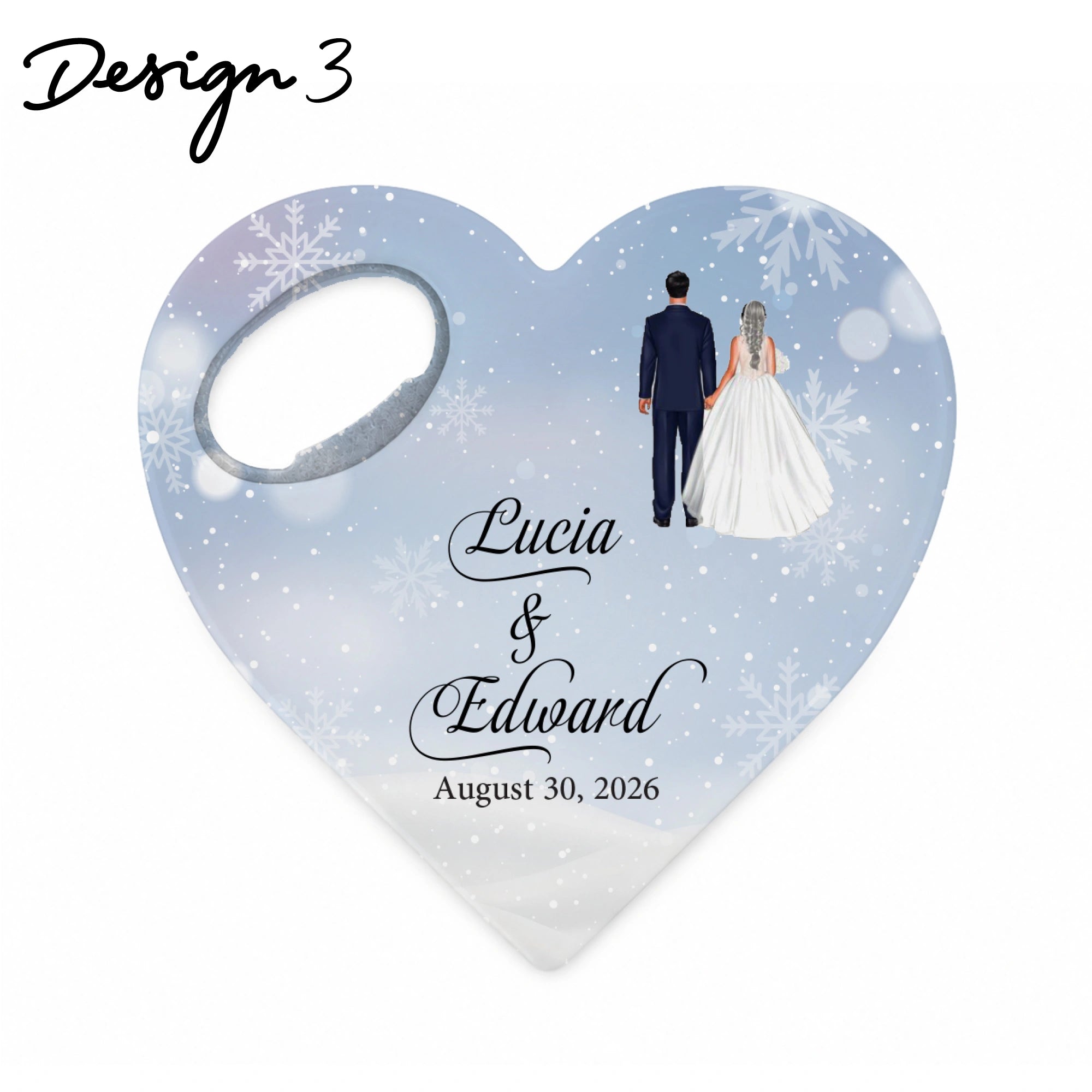 Personalized Heart Bottle Opener Magnet – Set of 50 Wedding Favors