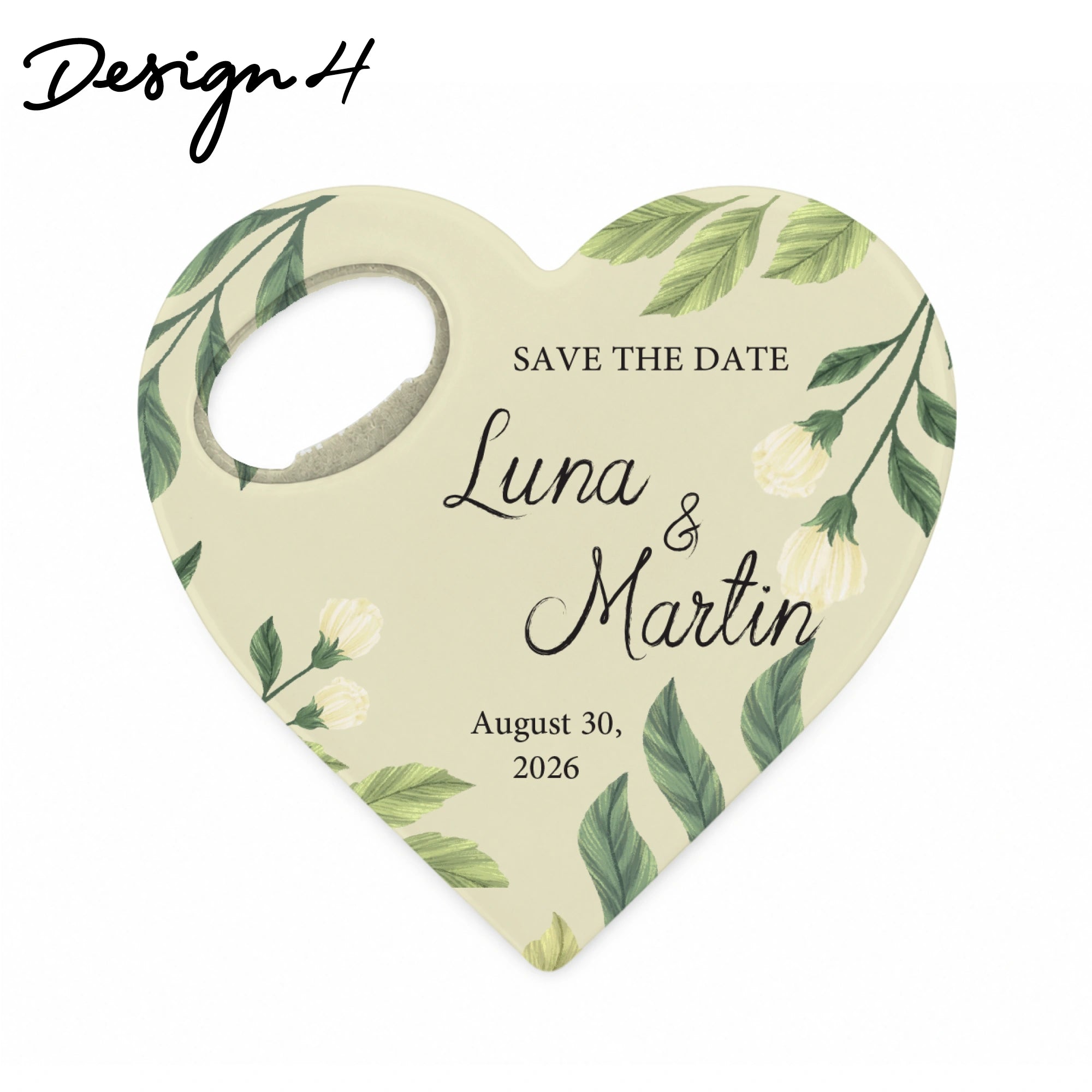 Personalized Heart Bottle Opener Magnet – Set of 50 Wedding Favors