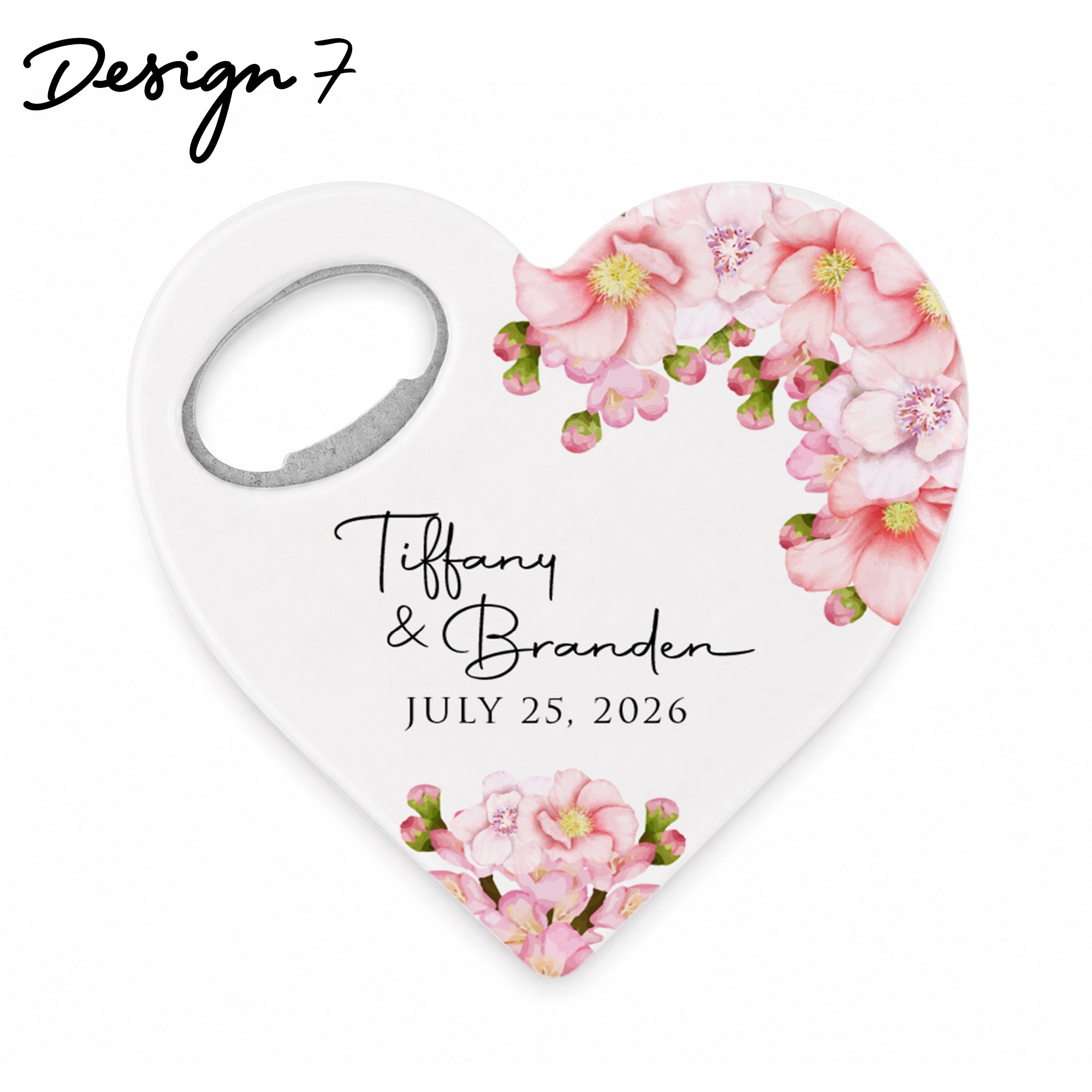 Personalized Bottle Opener Magnet , Heart Shaped Gift for Guests in Bulk