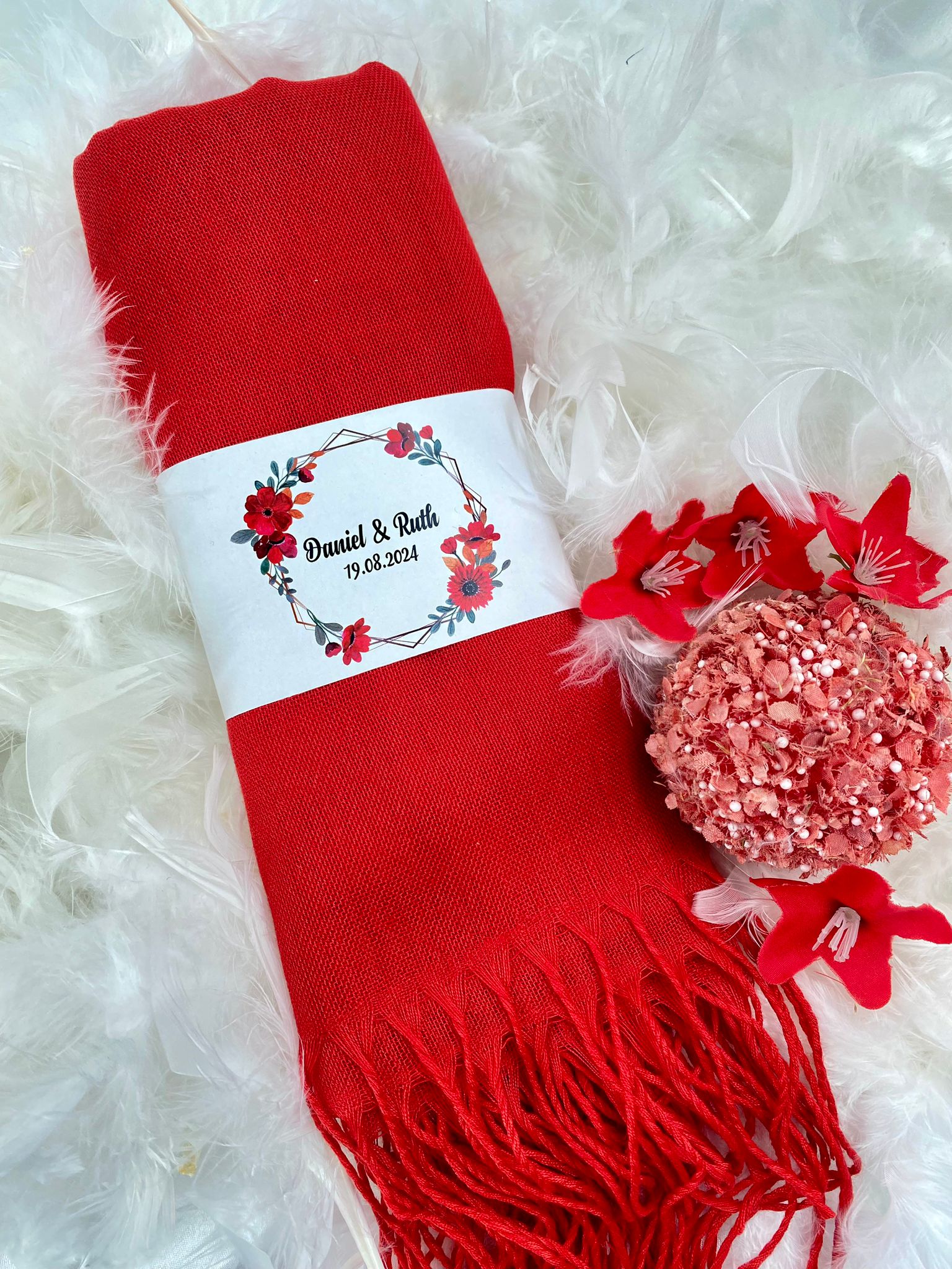 Personalized Wedding Pashmina Shawls (20 pcs)