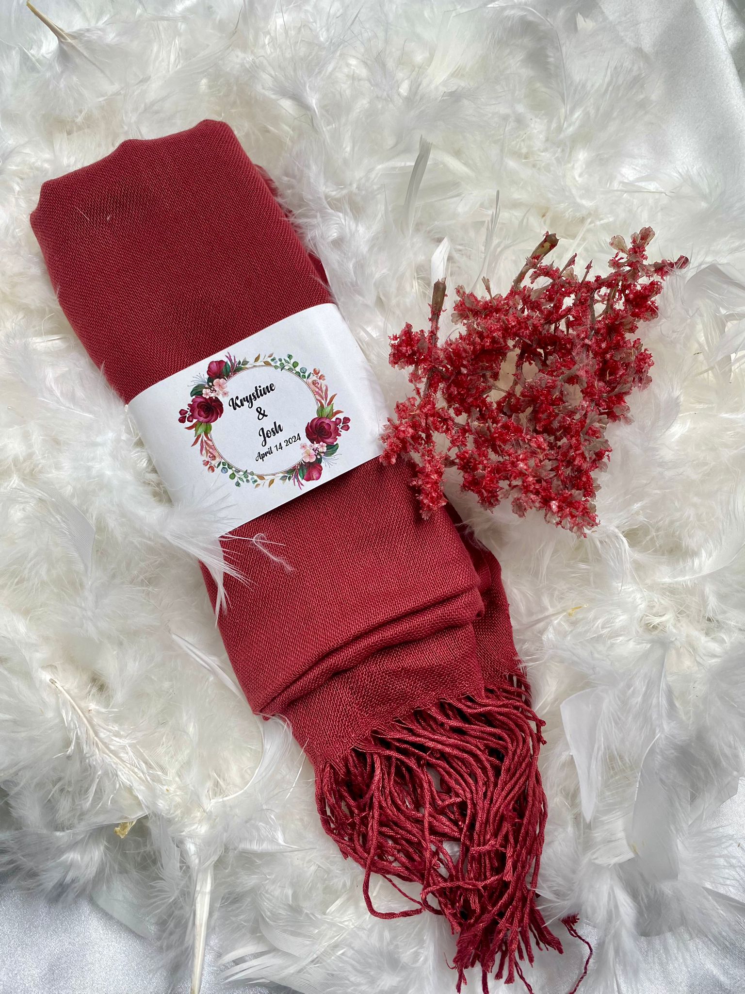 Personalized Wedding Pashmina Shawls (20 pcs)