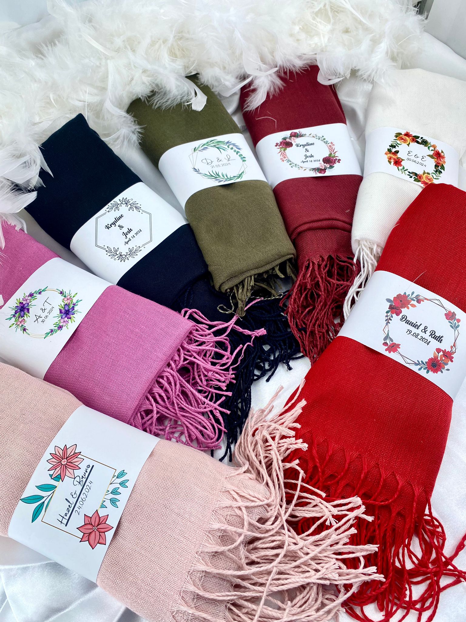 Personalized Wedding Pashmina Shawls (20 pcs)