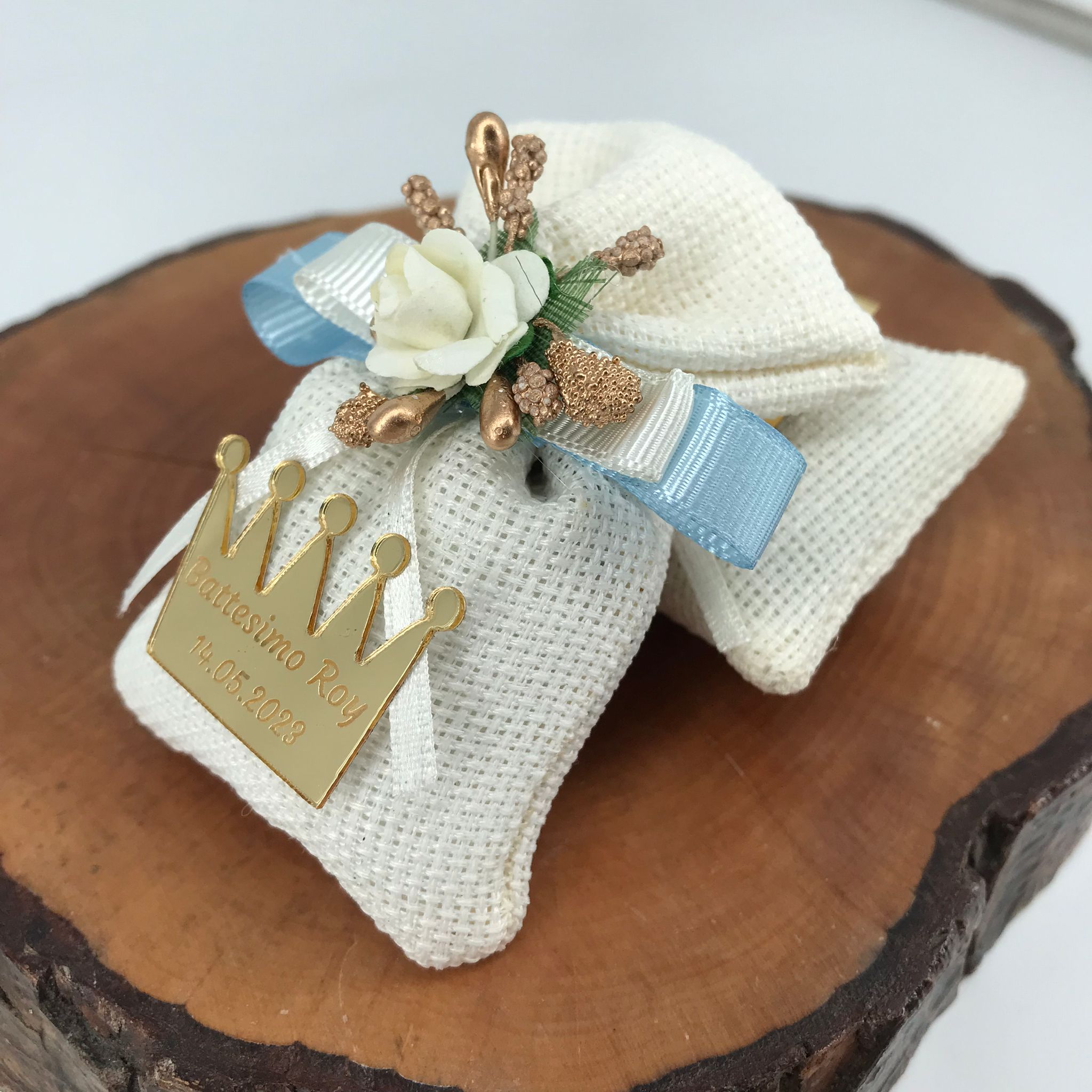 Bustine di lavanda personalizzate ricamate per ragazzo (10 pz)