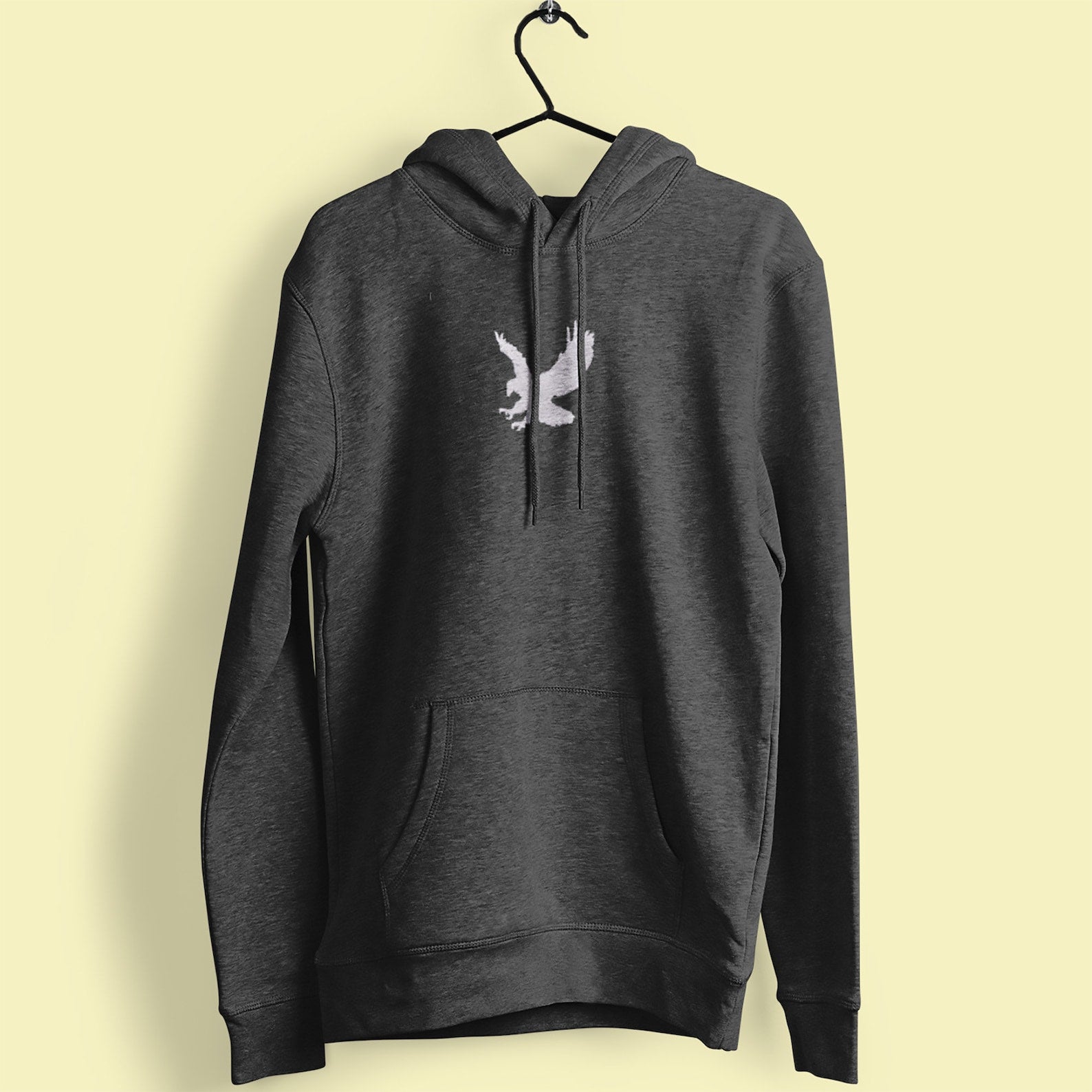 Felpa con cappuccio unisex con disegno dell'aquila