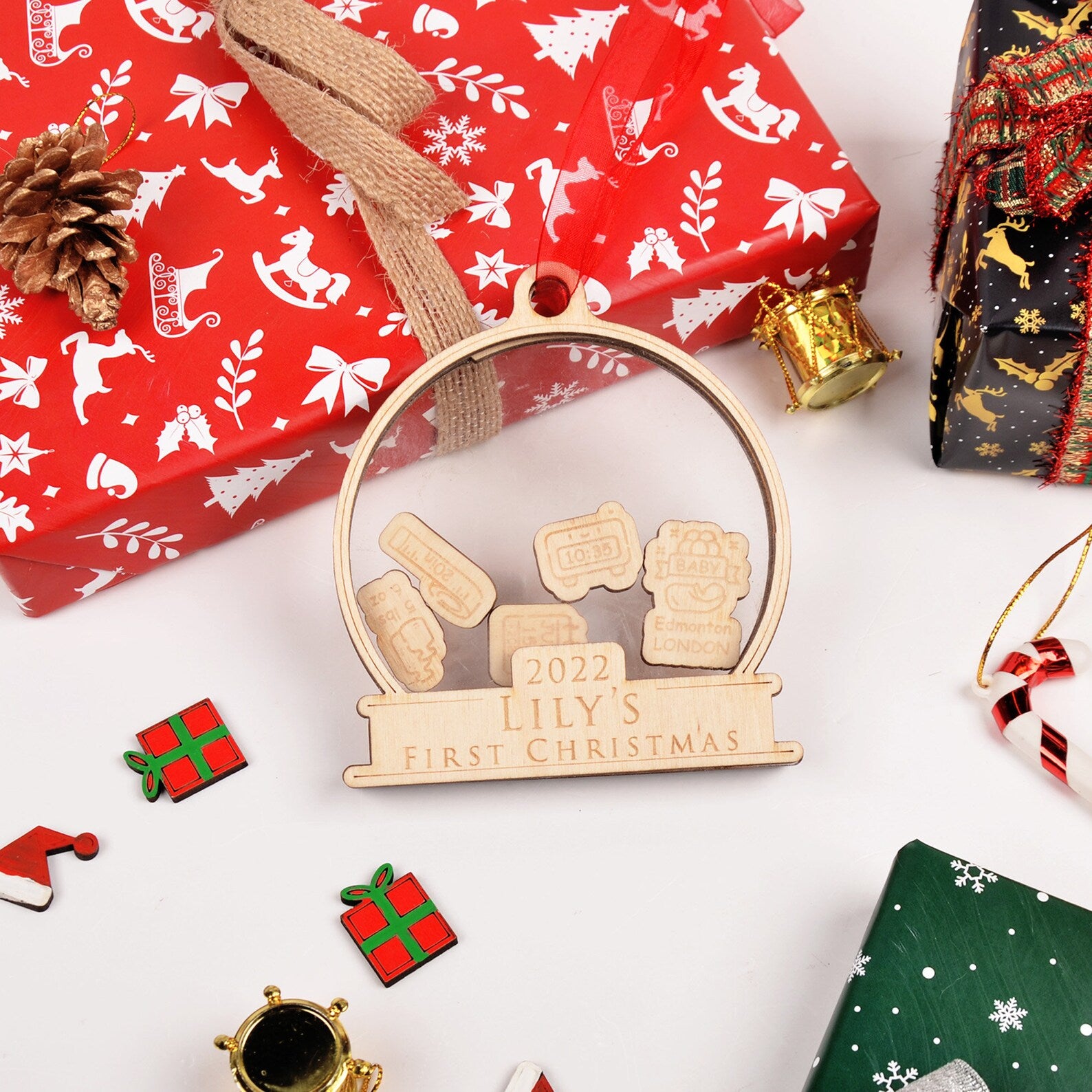 Newborn Birth Stats Ornament | 2023 Baby's First Christmas Personalized Ornament