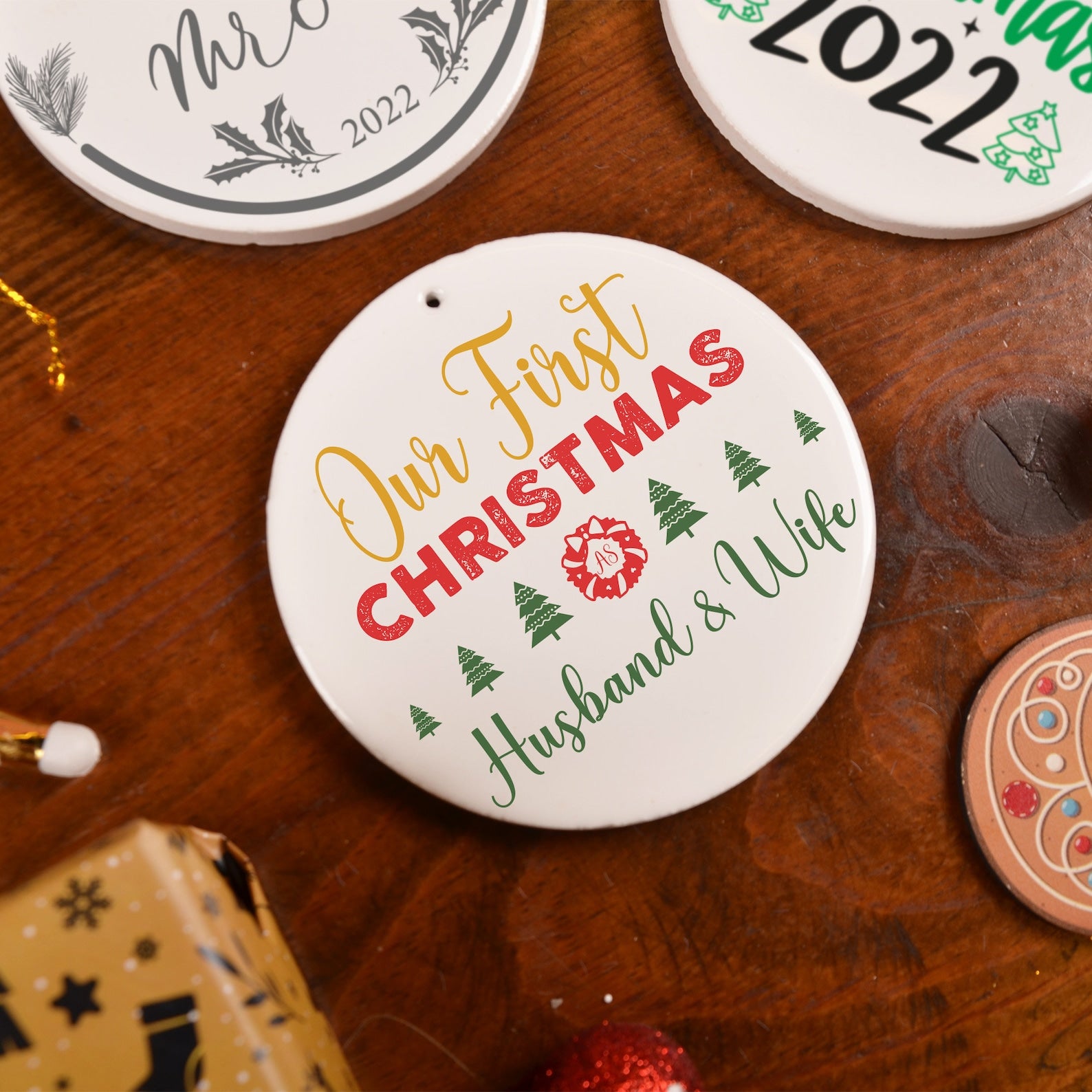 Our First Christmas Ceramic Ornament | Set of 4
