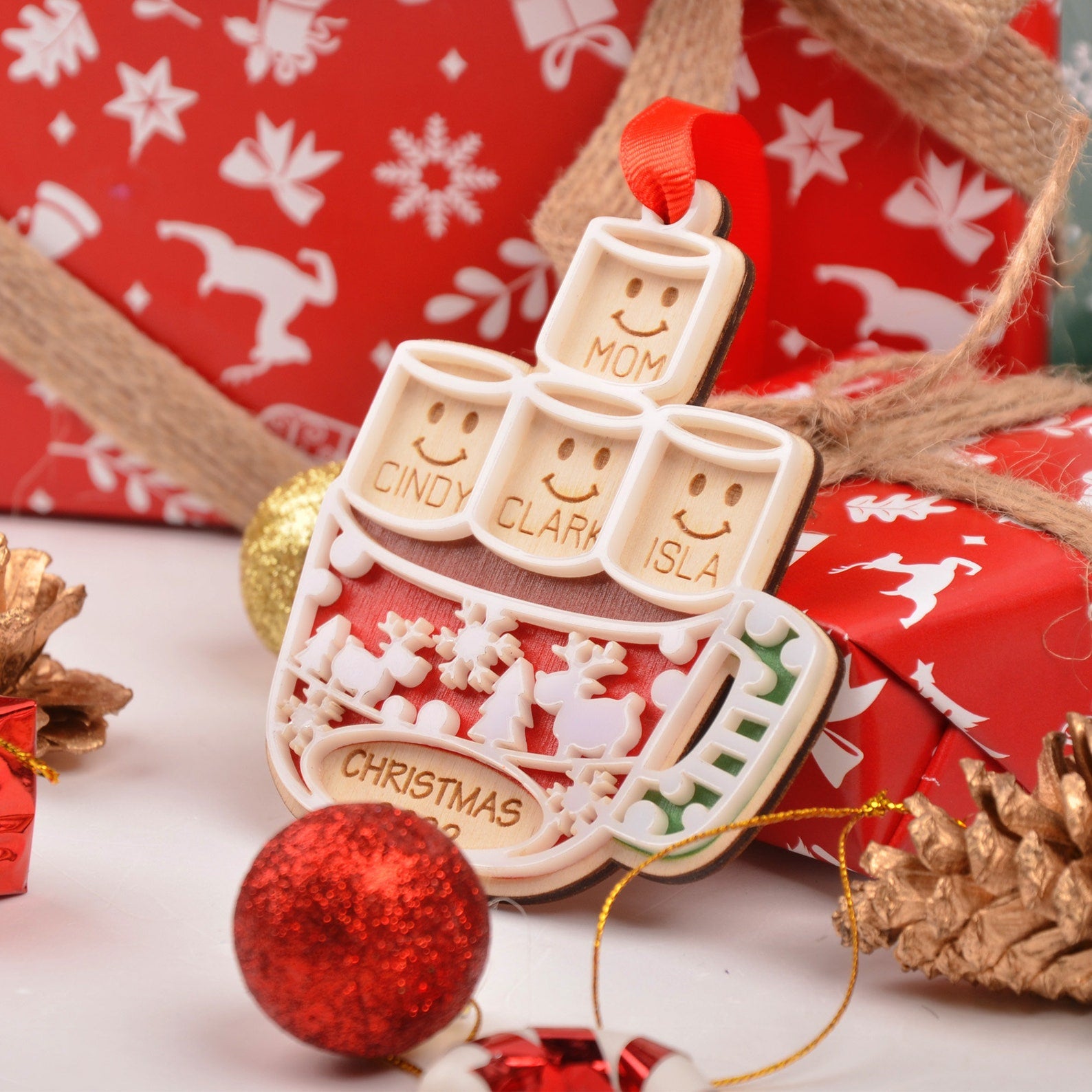 Personalized Marshmallows Christmas Ornament