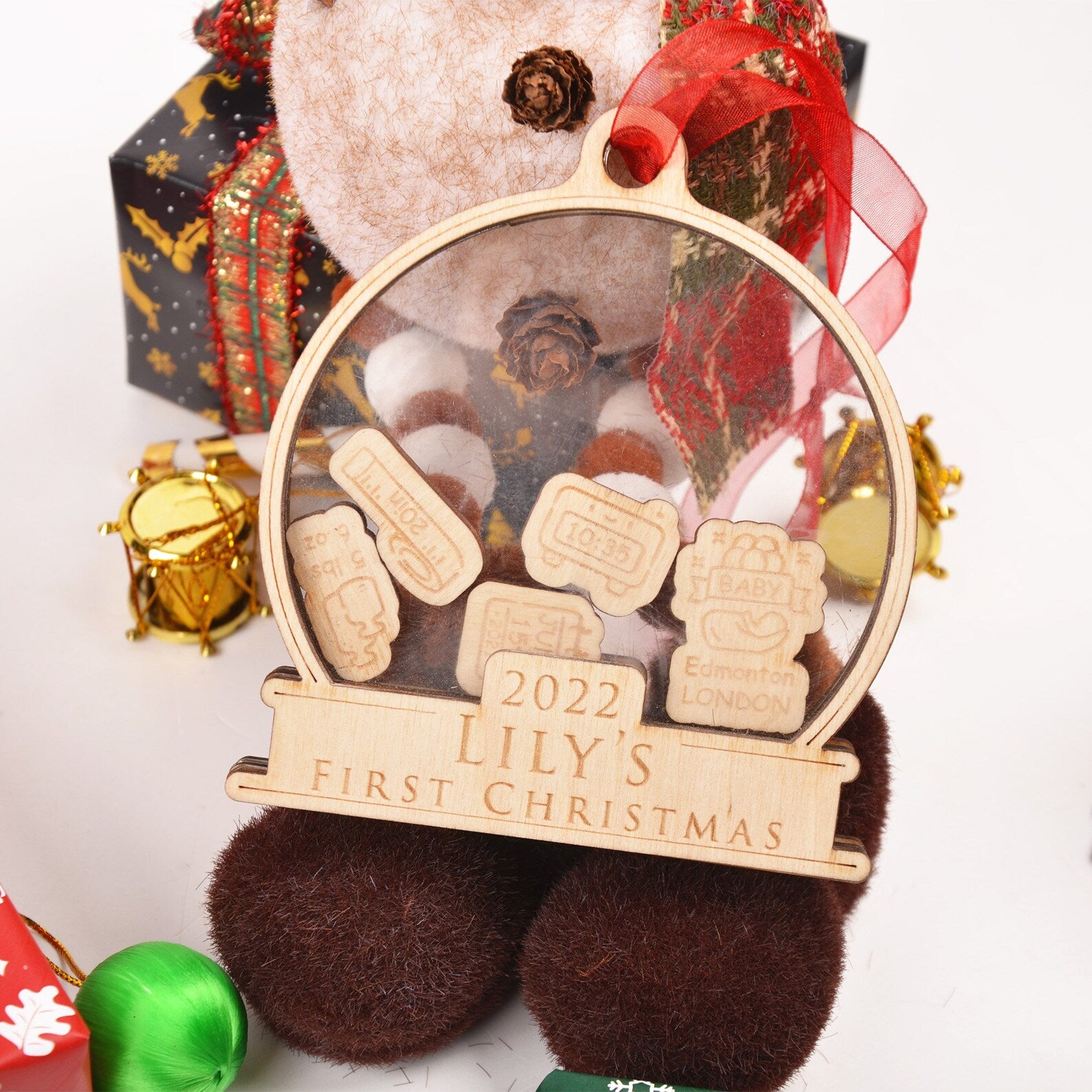 Newborn Birth Stats Ornament | 2023 Baby's First Christmas Personalized Ornament