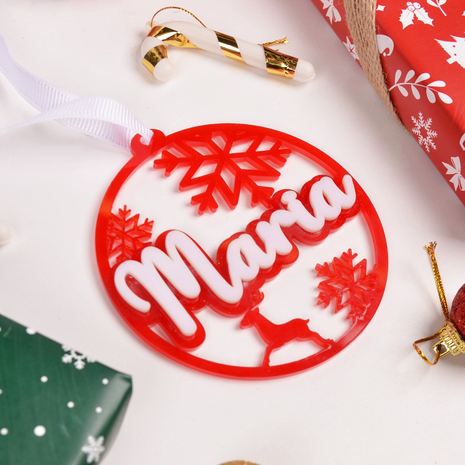Personalized Plexiglass Name Christmas Ornament