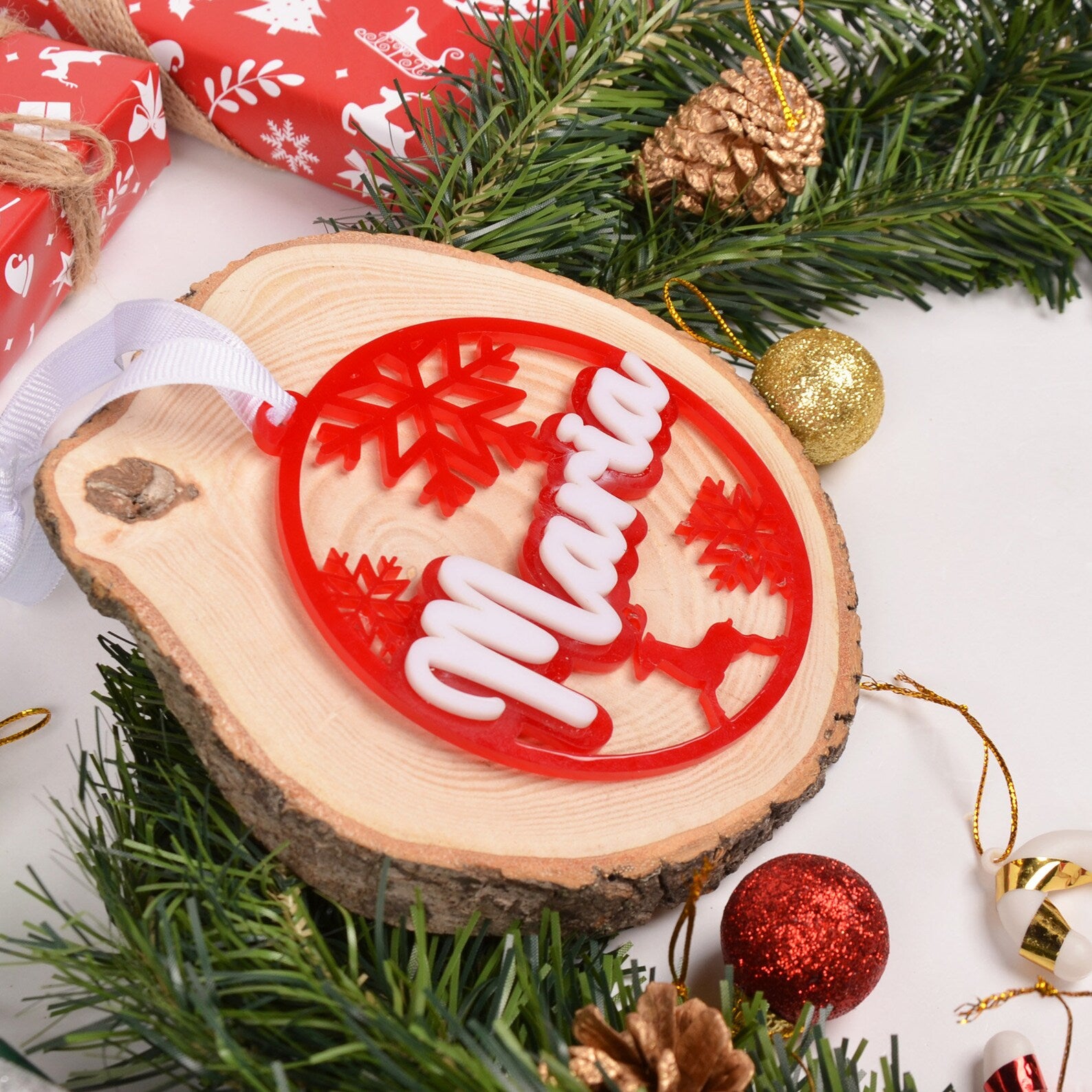 Personalized Plexiglass Name Christmas Ornament
