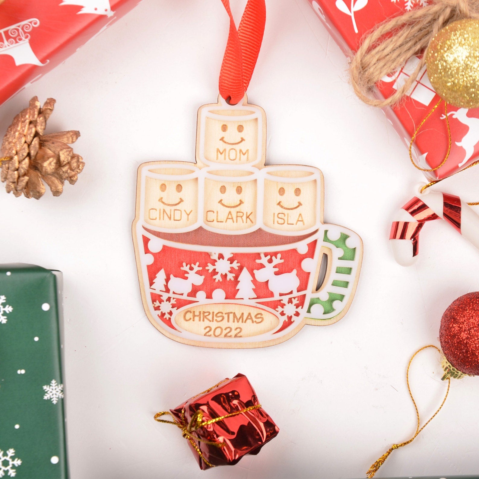 Personalized Marshmallows Christmas Ornament