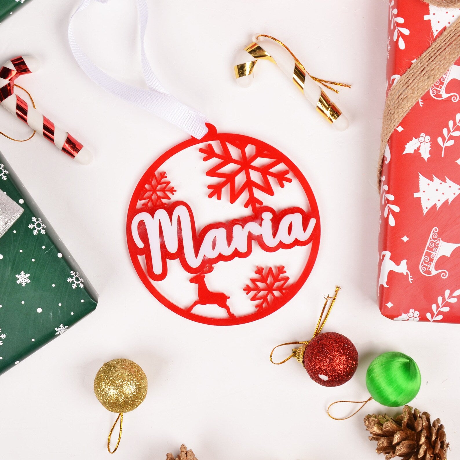 Personalized Plexiglass Name Christmas Ornament