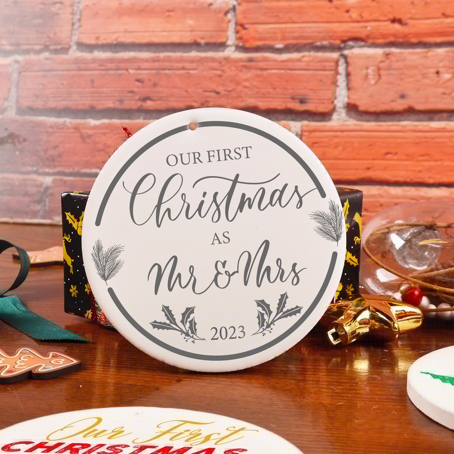 Our First Christmas Ceramic Ornament | Set of 4