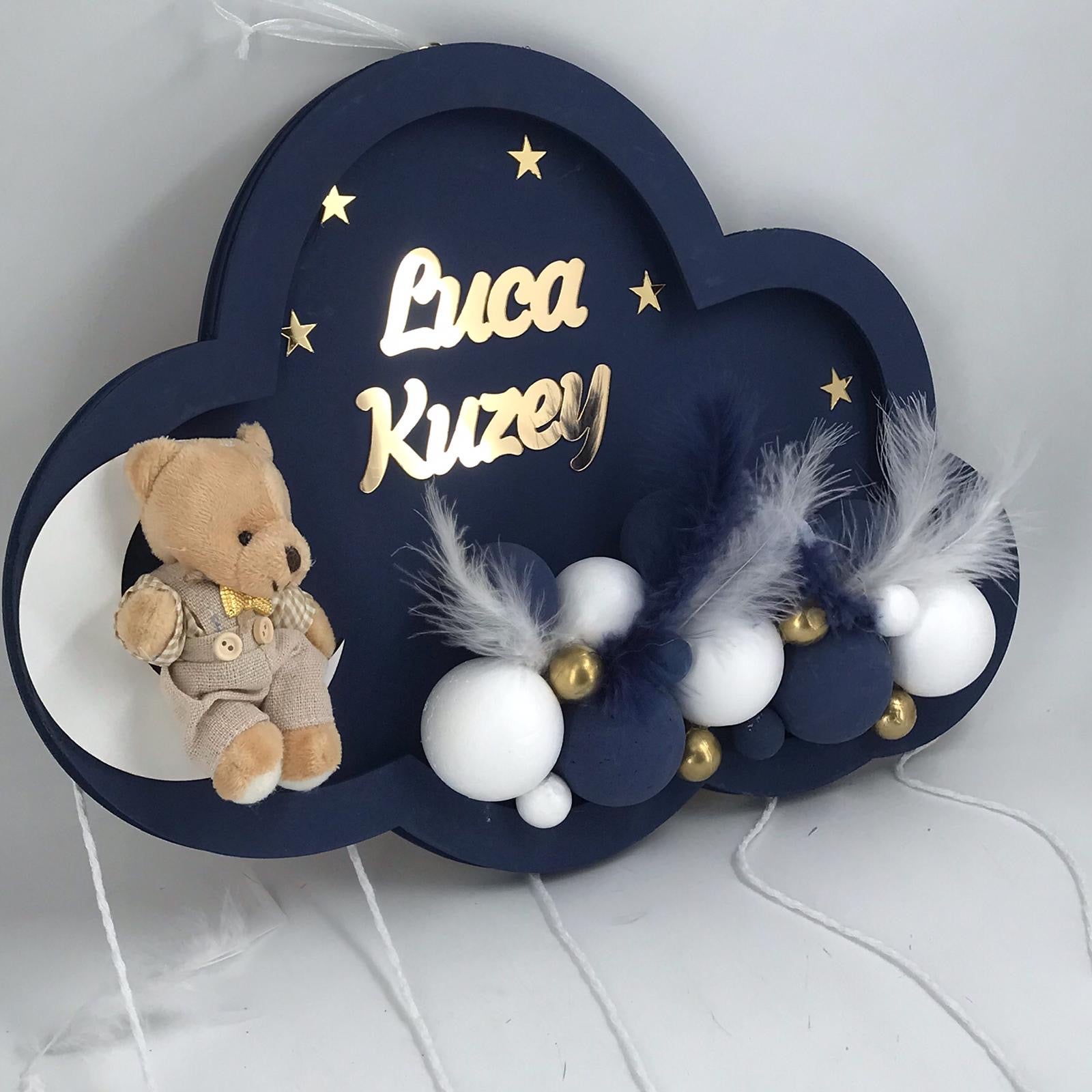 Wooden Cloud Name Sign