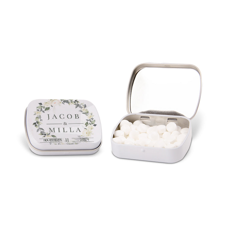 Scatola porta menta per matrimonio personalizzata