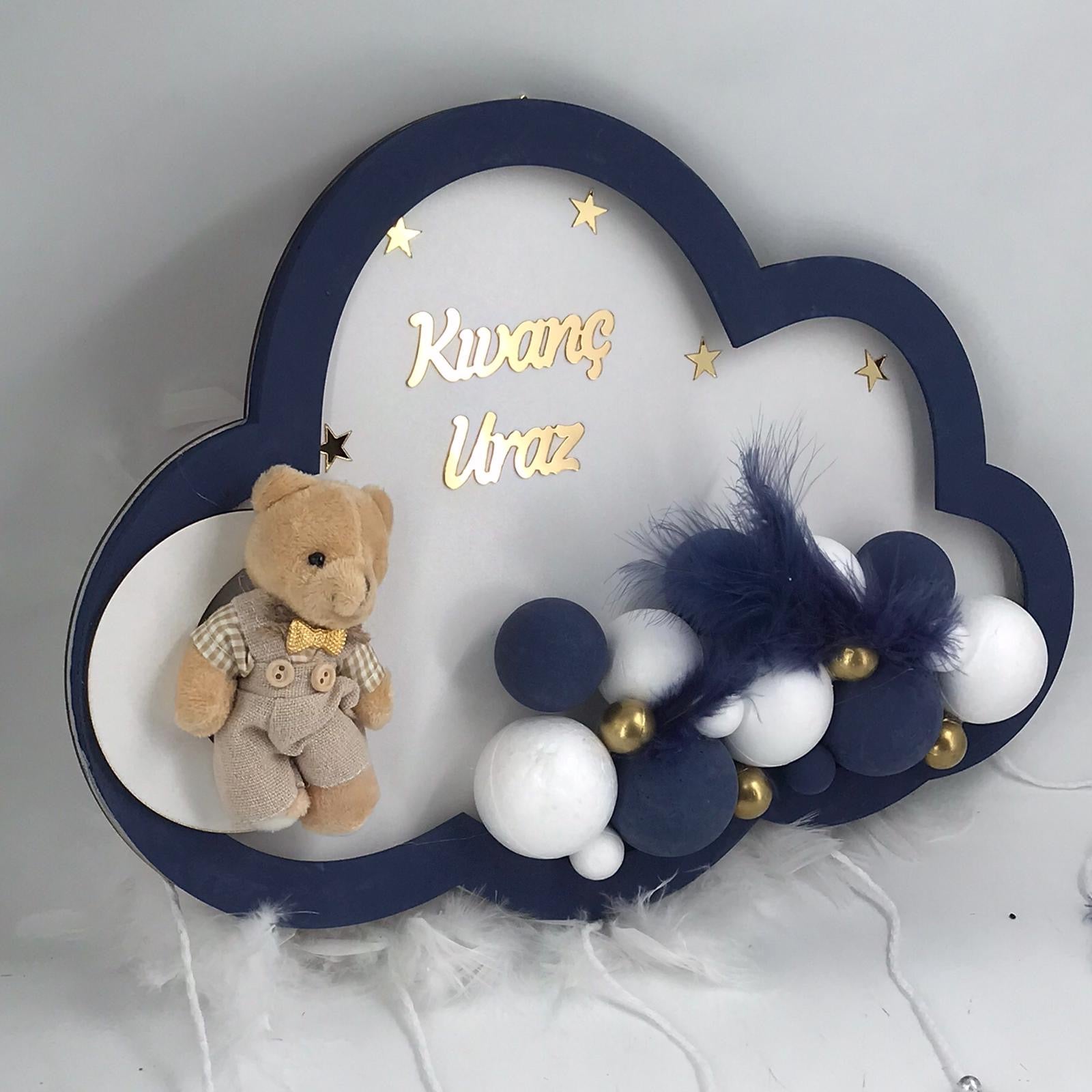 Wooden Cloud Name Sign