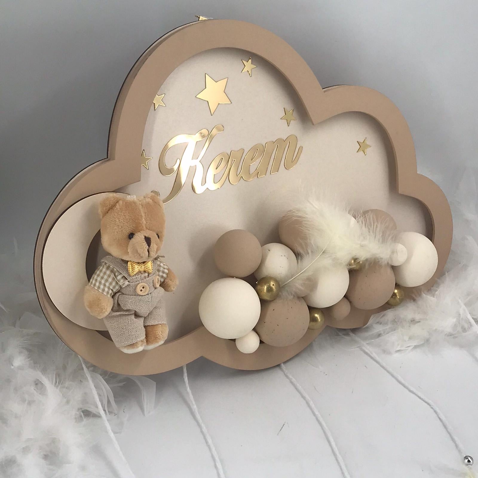 Wooden Cloud Name Sign