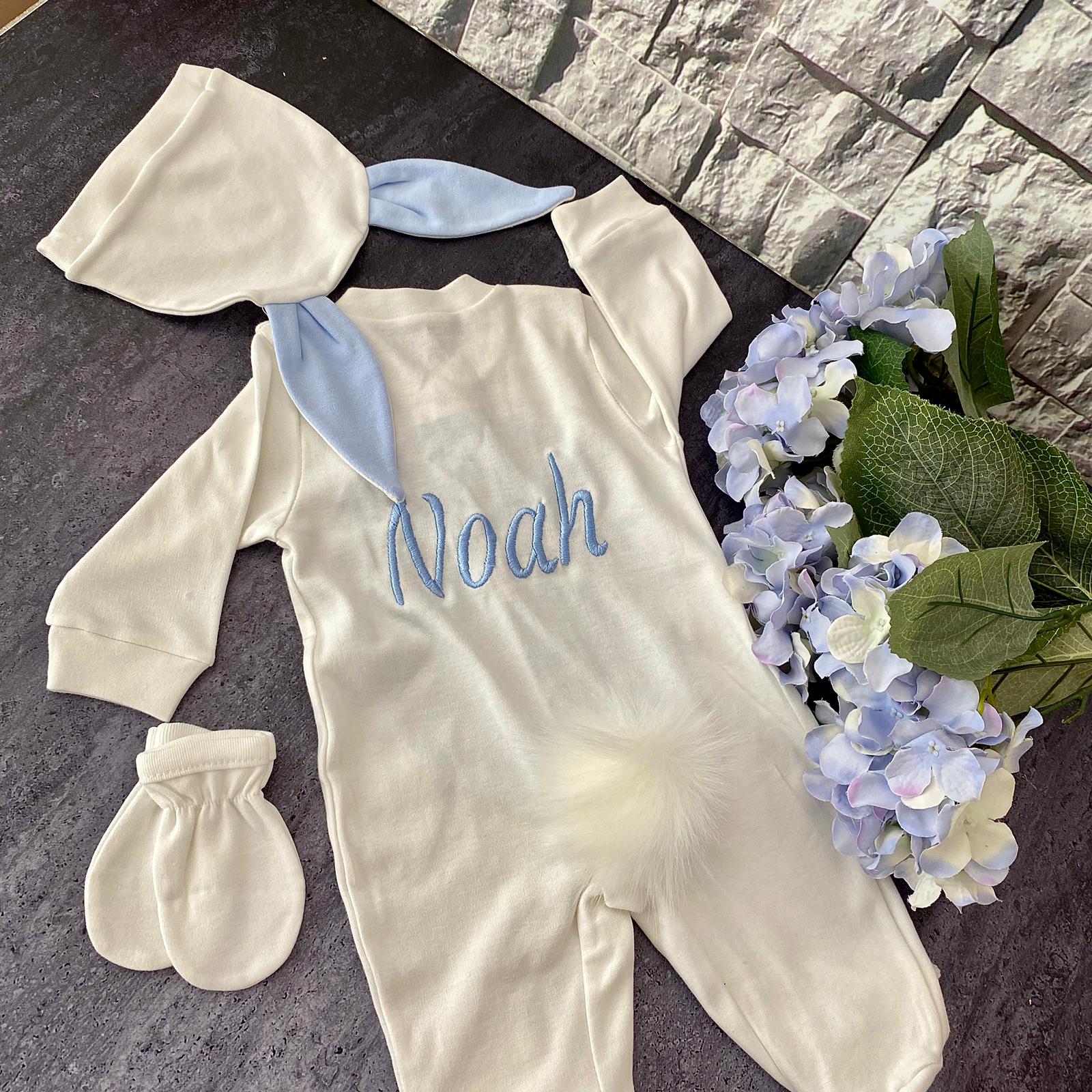 Embroidered Baby Boy Hospital Textile Set