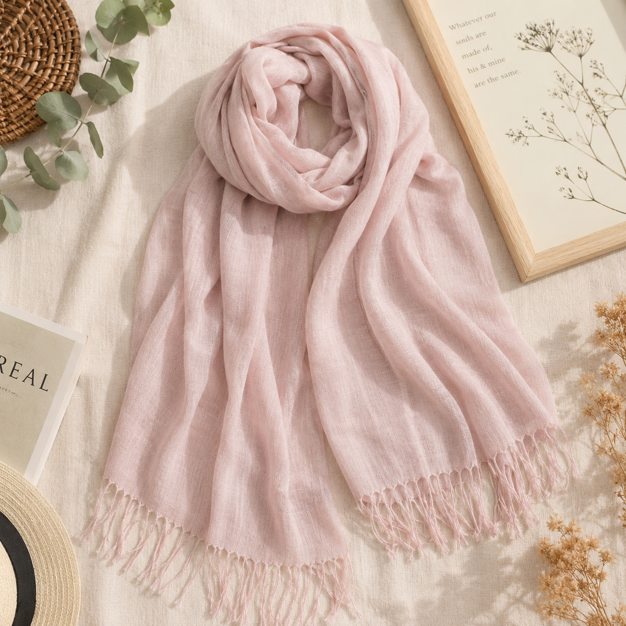 Set of 10 Pashmina Shawls and Wraps in Bulk – Soft Wedding Favors, Bridal Party & Guest Gifts with 'Thank You' Design