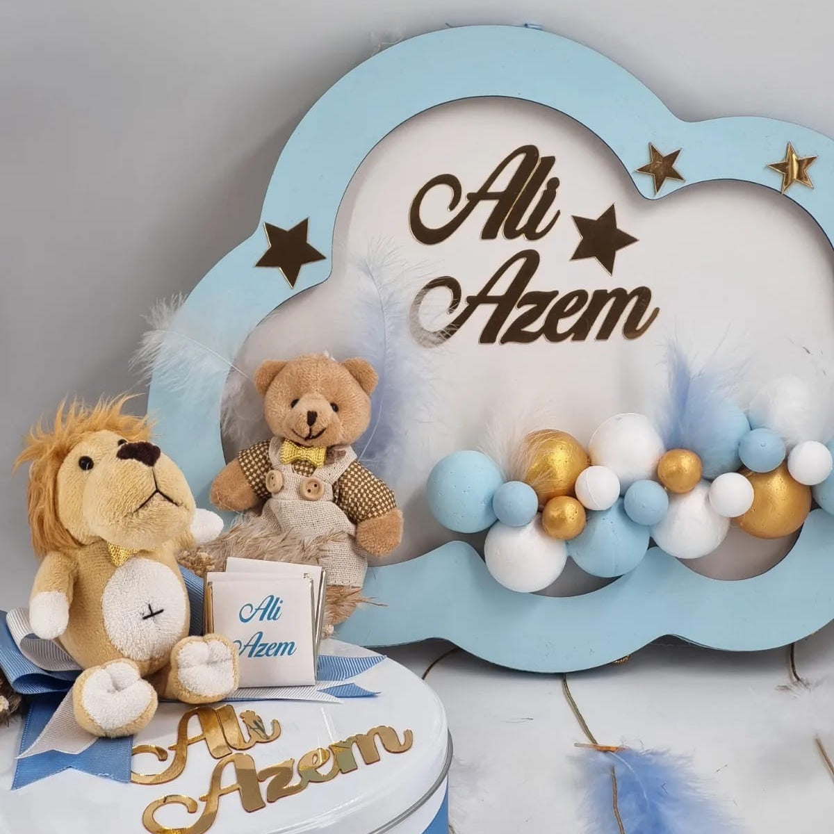 Baby Door Sign ( with Led + Balloon Decor ) and Chocolate Box