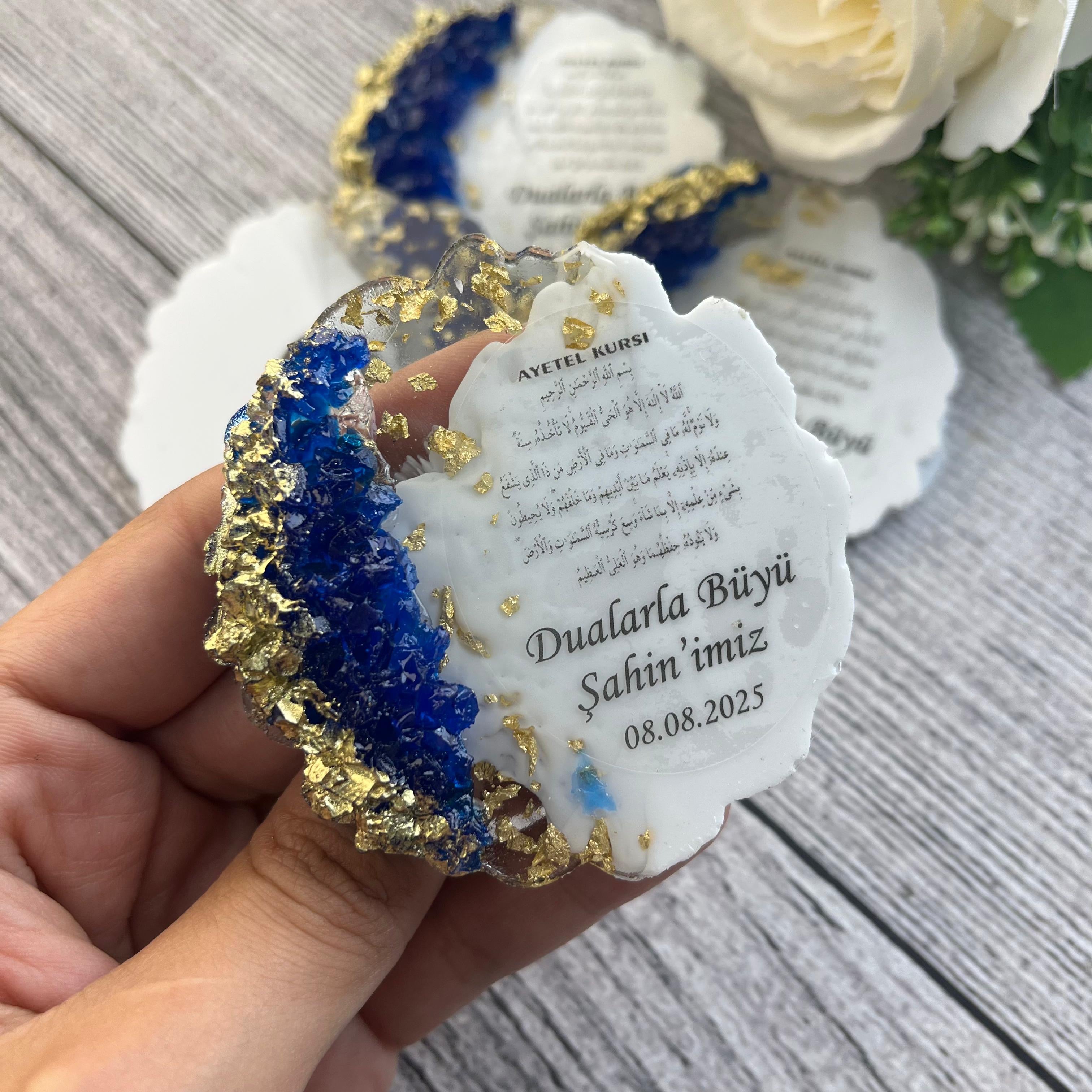 Custom Personalized Epoxy Resin Heart Wedding Magnet Wedding Favors