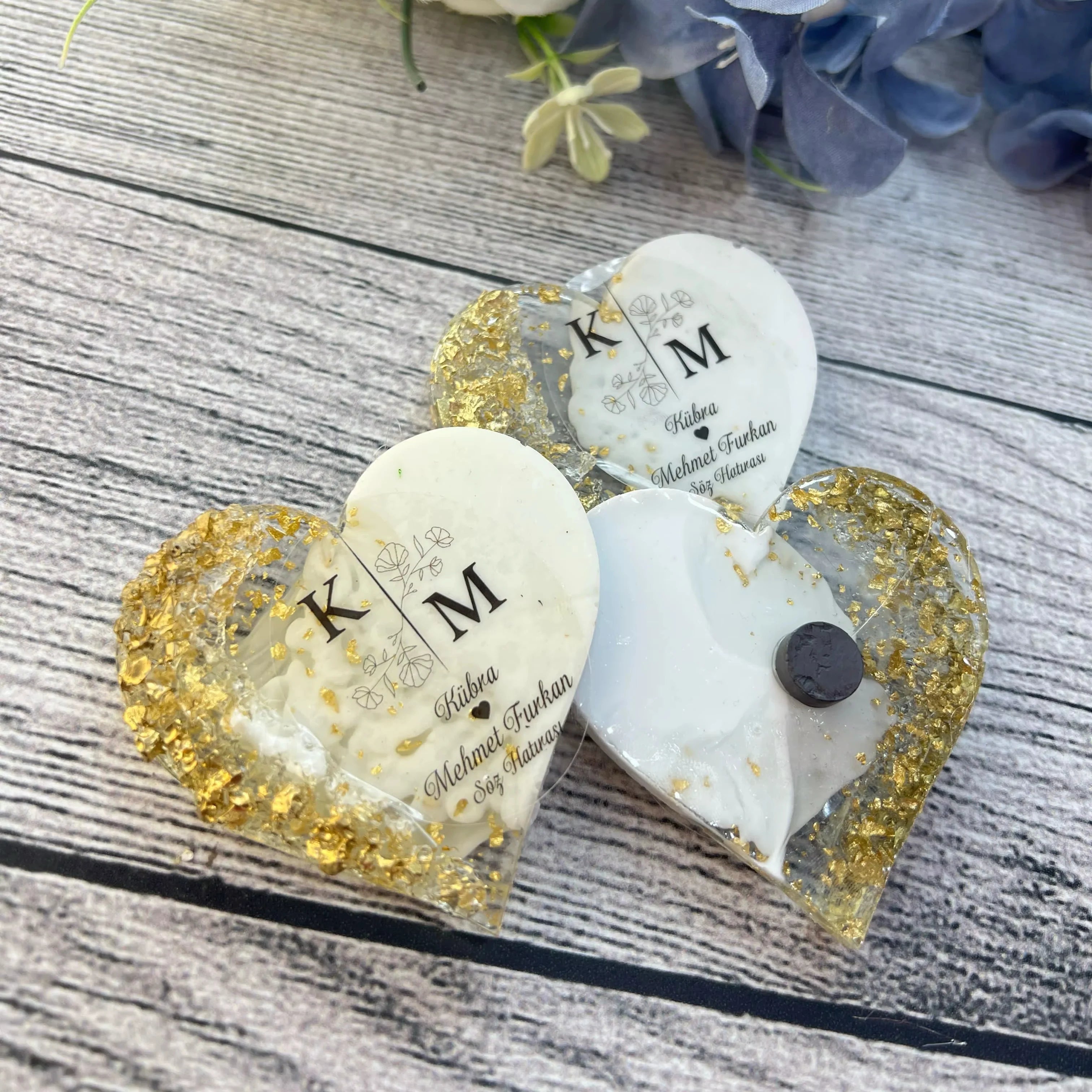 Custom Resin Magnet Wedding Favors – Personalized Epoxy Bridal Shower Gifts for Guests
