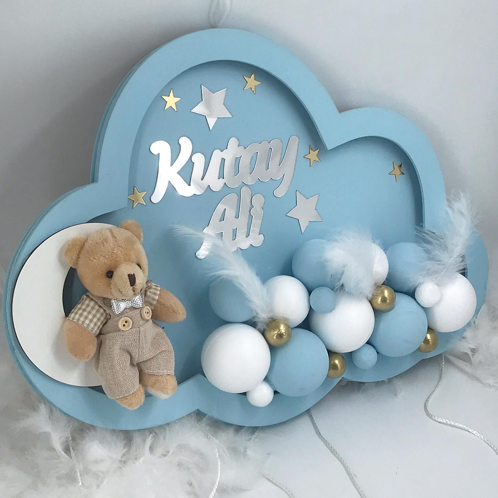 Wooden Cloud Name Sign