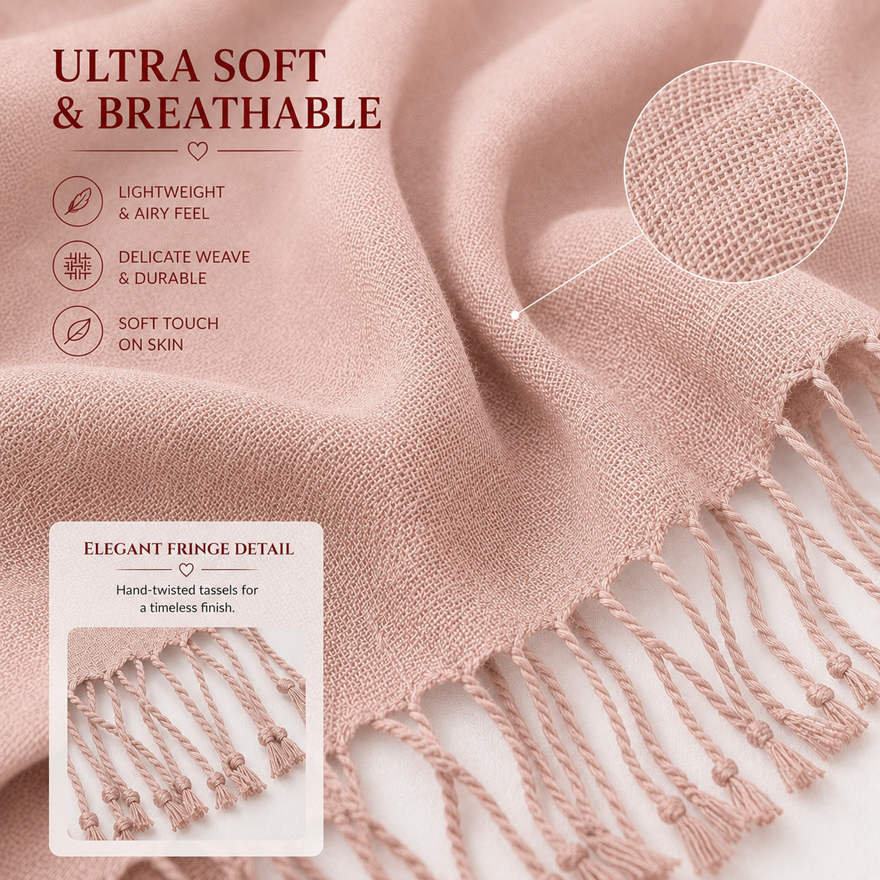 Set of 10 Pashmina Shawls and Wraps in Bulk – Soft Wedding Favors, Bridal Party & Guest Gifts with 'Thank You' Design