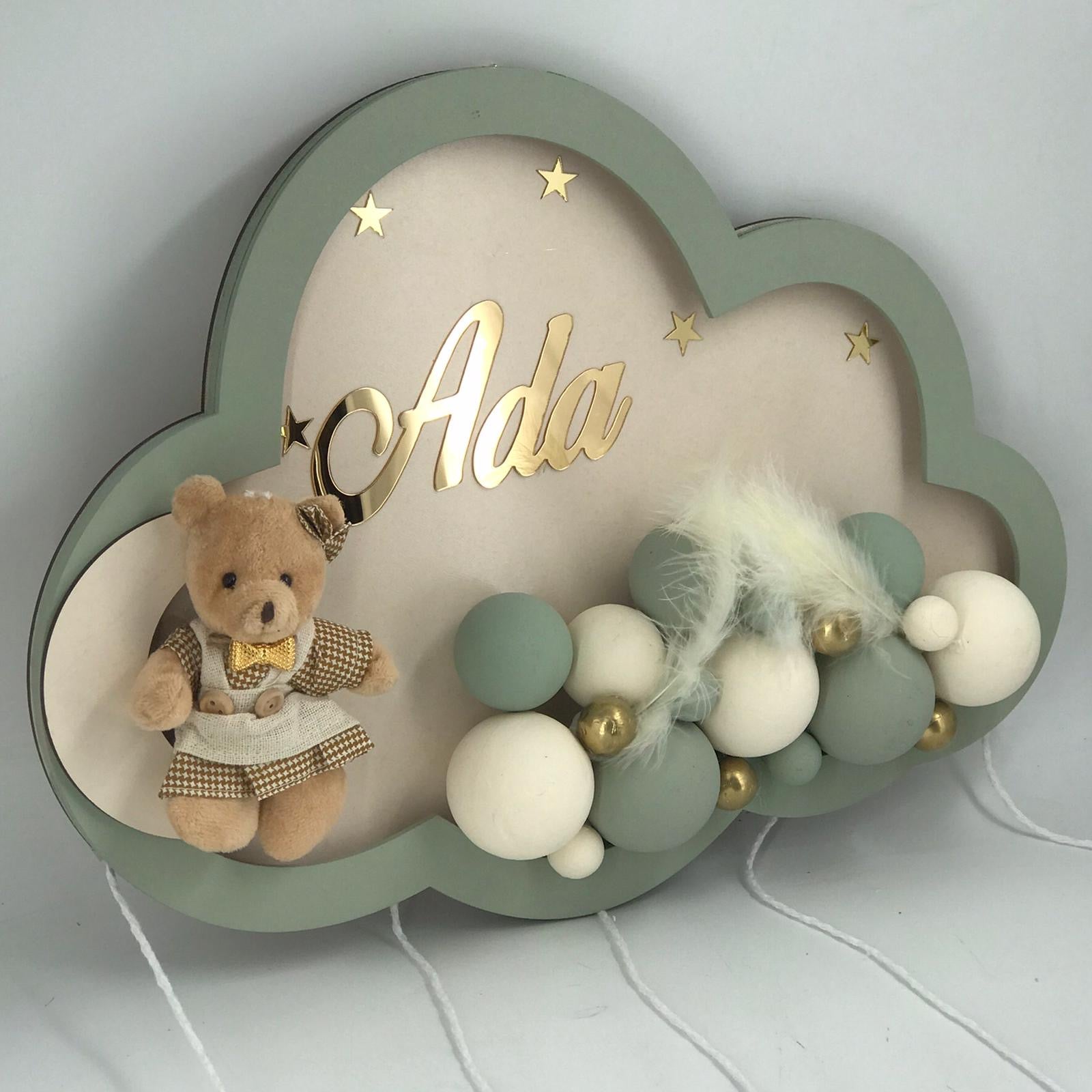 Wooden Cloud Name Sign