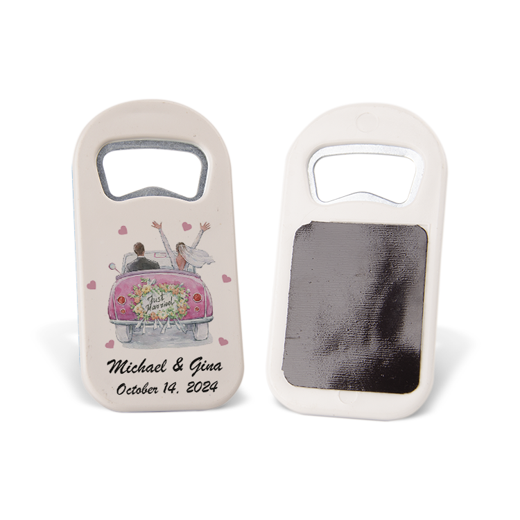 Wedding Favors Rectangle Bottle Opener Magnet (20 pcs)